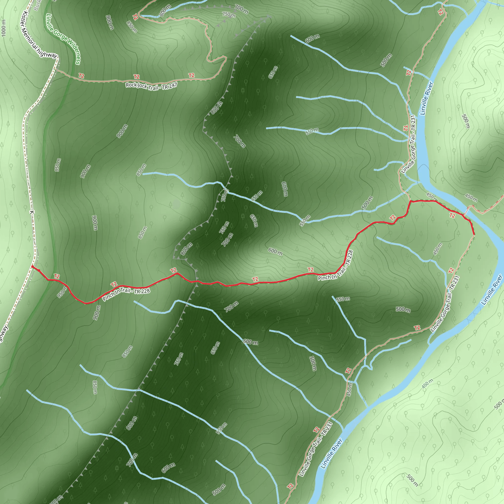 Pinch-In Trail mobile static map
