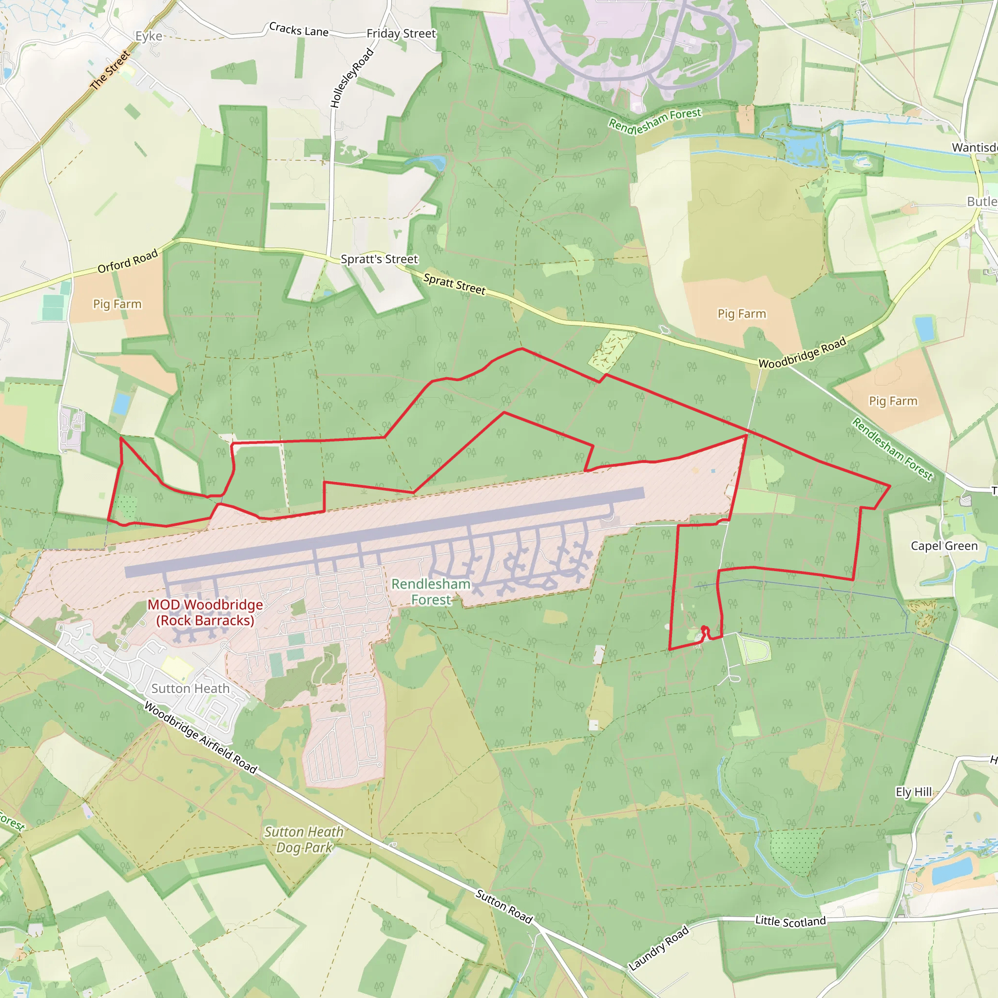 Rendlesham Forest Circular Walk mobile static map
