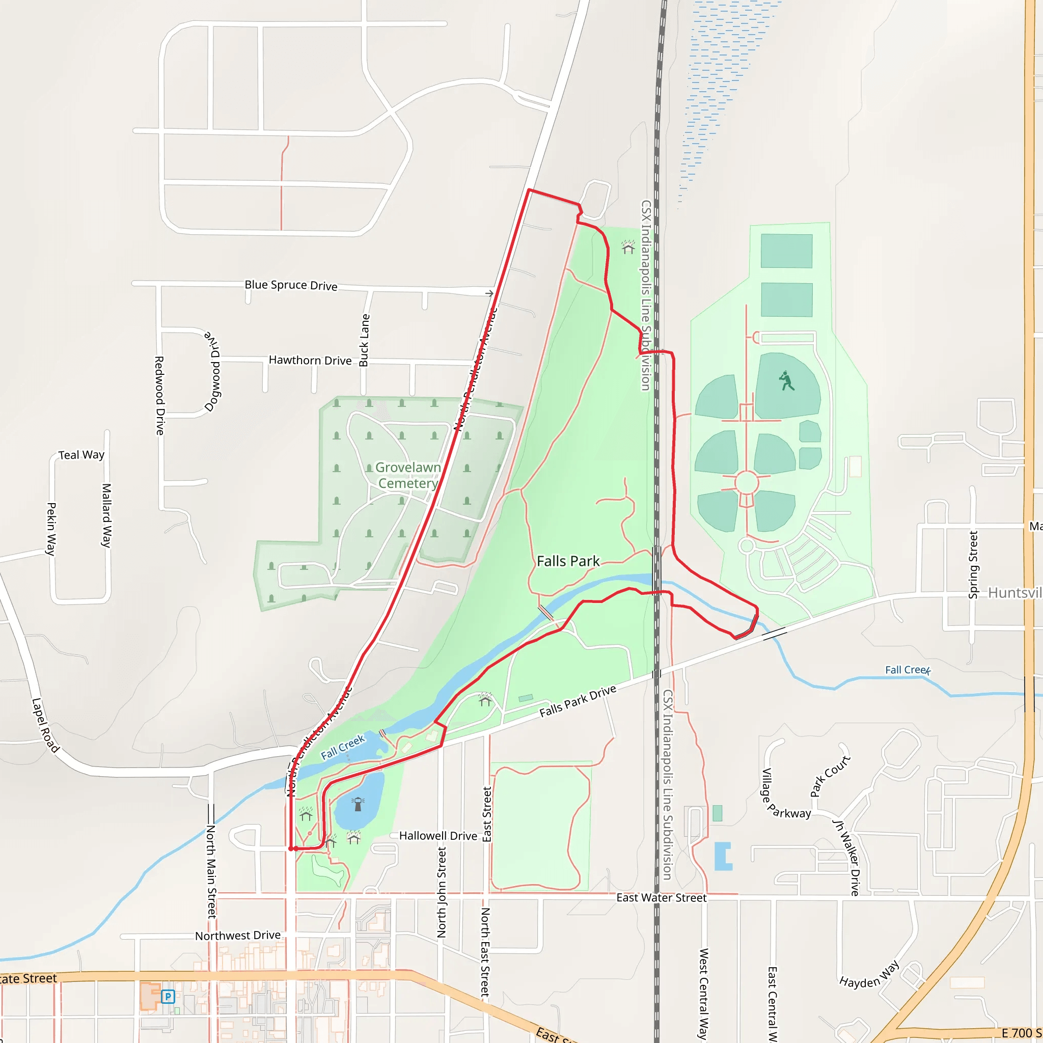 Falls Park North Loop mobile static map