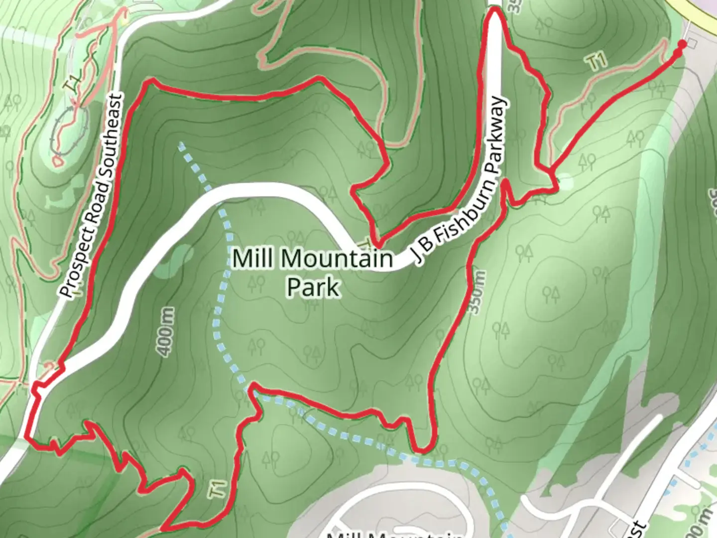 An image depicting the trail Star Trail and Wood Thrush Trail Loop and its surrounding area.