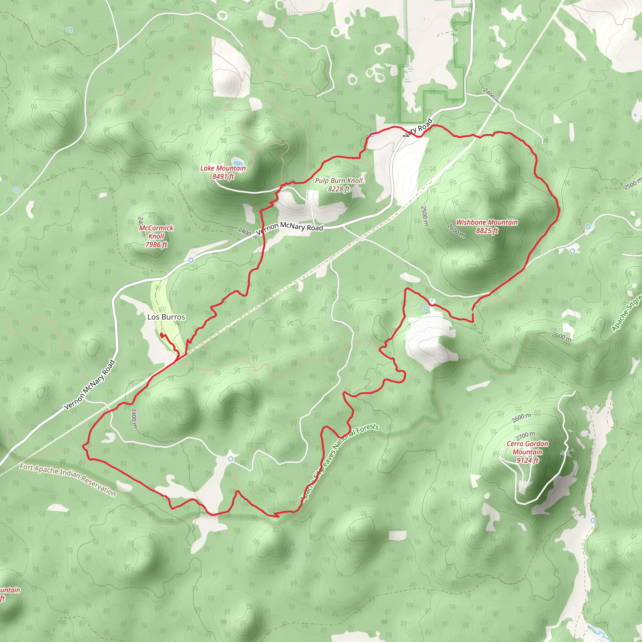 Los Burros Trail mobile static map
