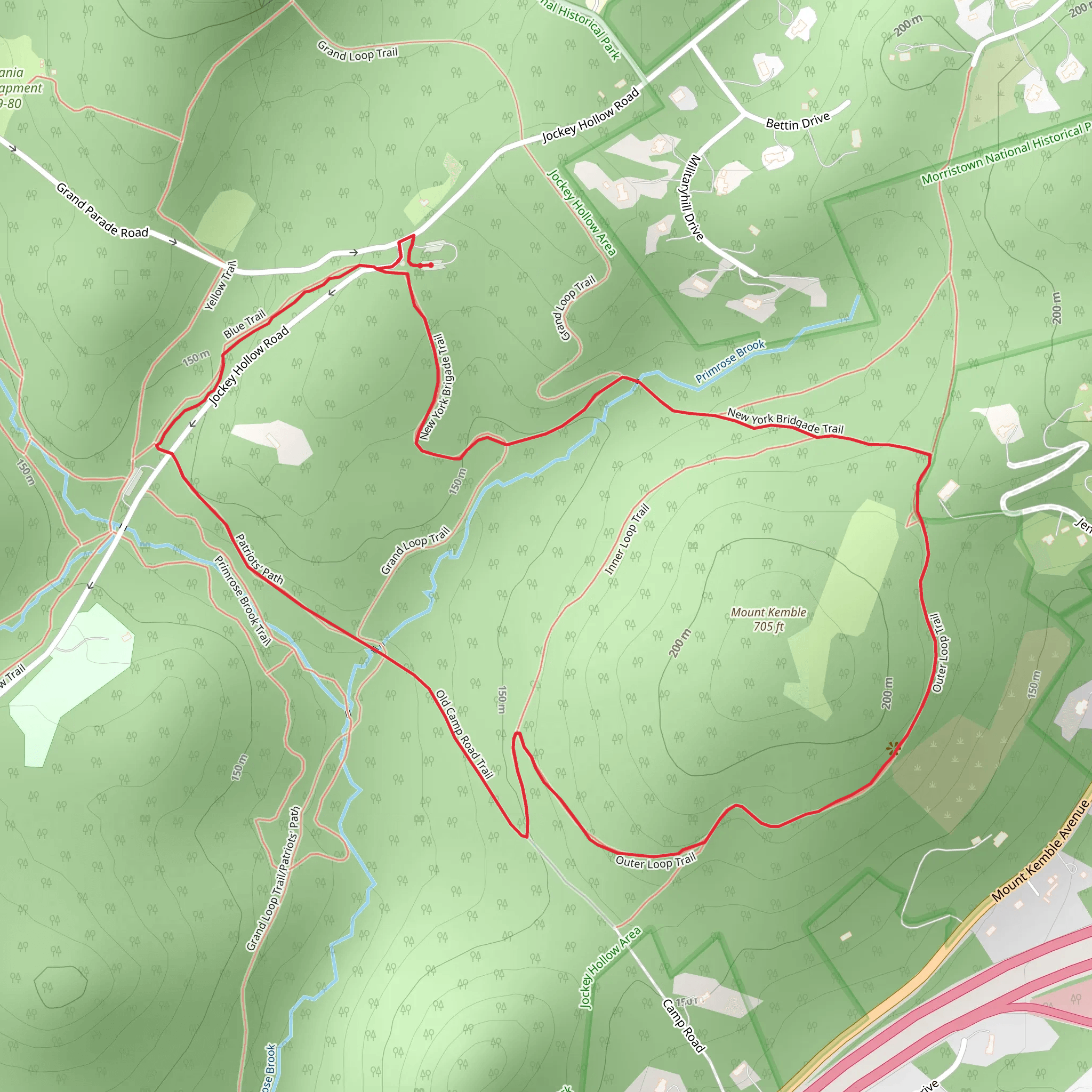 Mount Kemble - Blue Loop Trail mobile static map