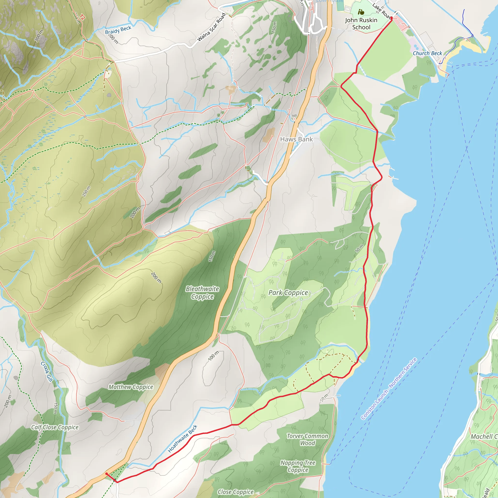 Coniston Water Walk mobile static map