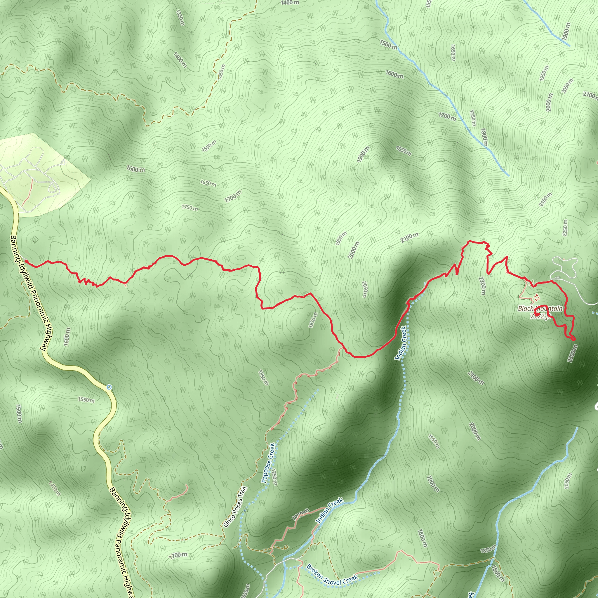 Black Mountain Trail mobile static map