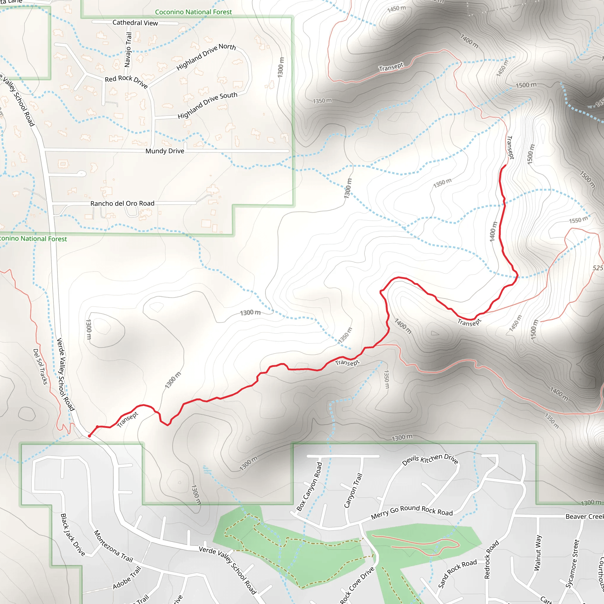 Transept from Verde Valley School Road mobile static map