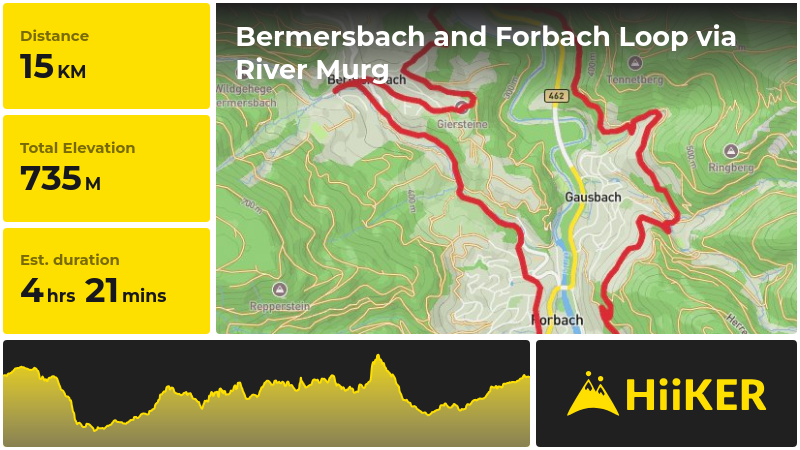 Bermersbach and Forbach Loop via River Murg | Rastatt | Germany