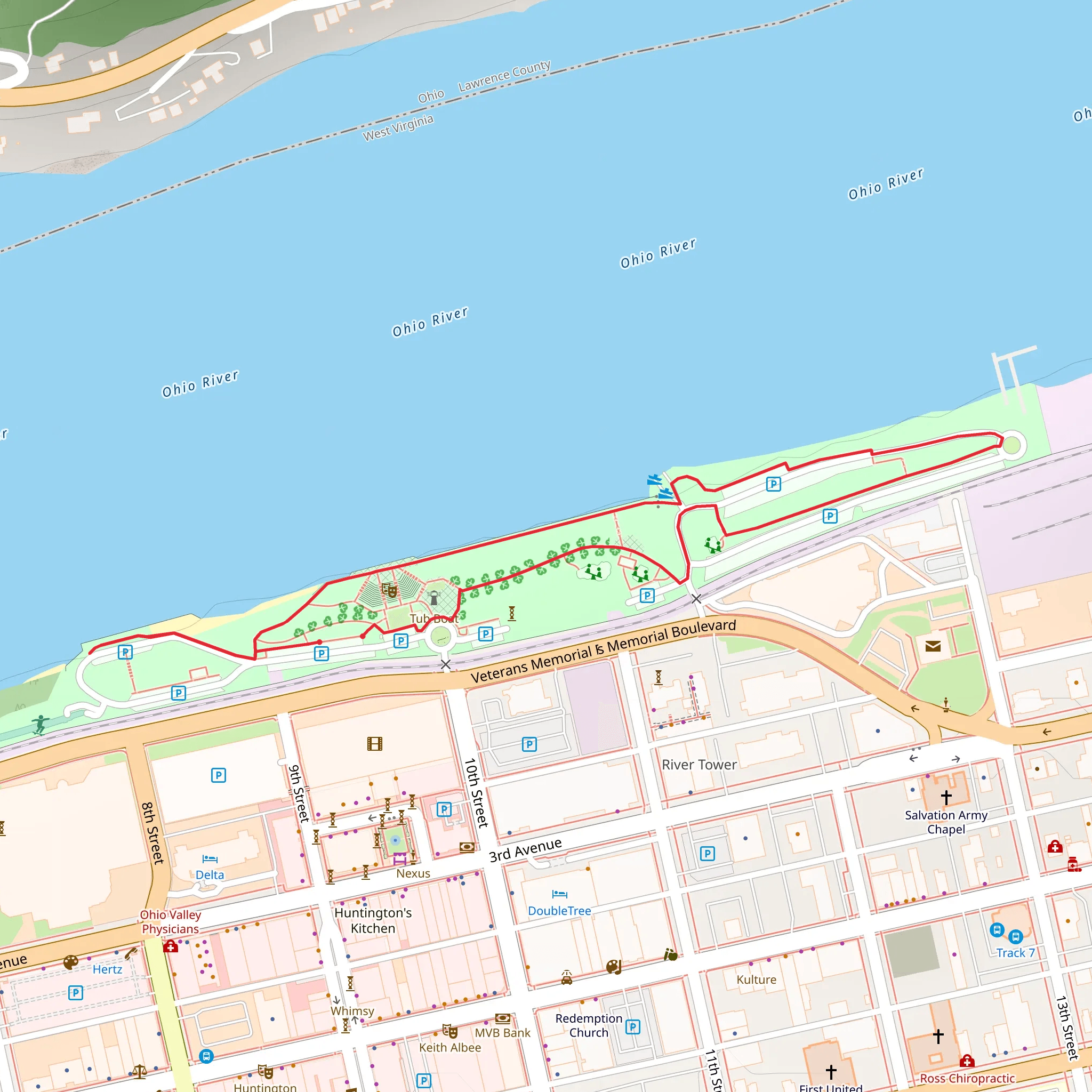 David Harris Riverfront Park Loop mobile static map