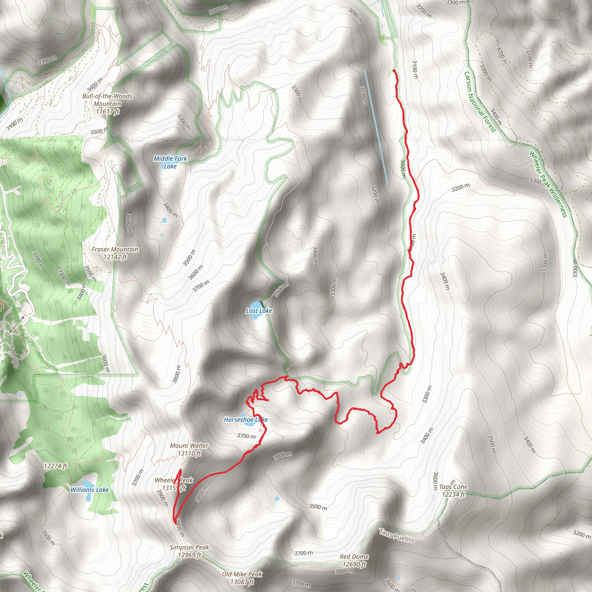 Mount Walter and Horseshoe Lake mobile static map