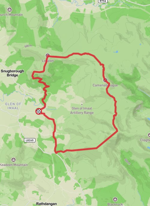 A map preview of the recording Hike on 29-06-2024 07:03 PM.