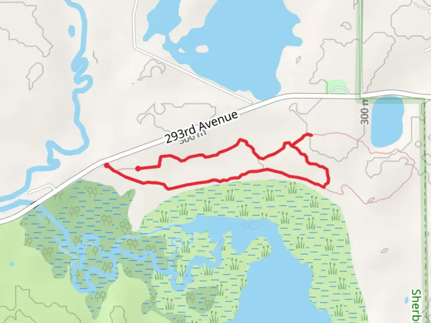 An image depicting the trail Mahnomen Trail Short Loop and its surrounding area.