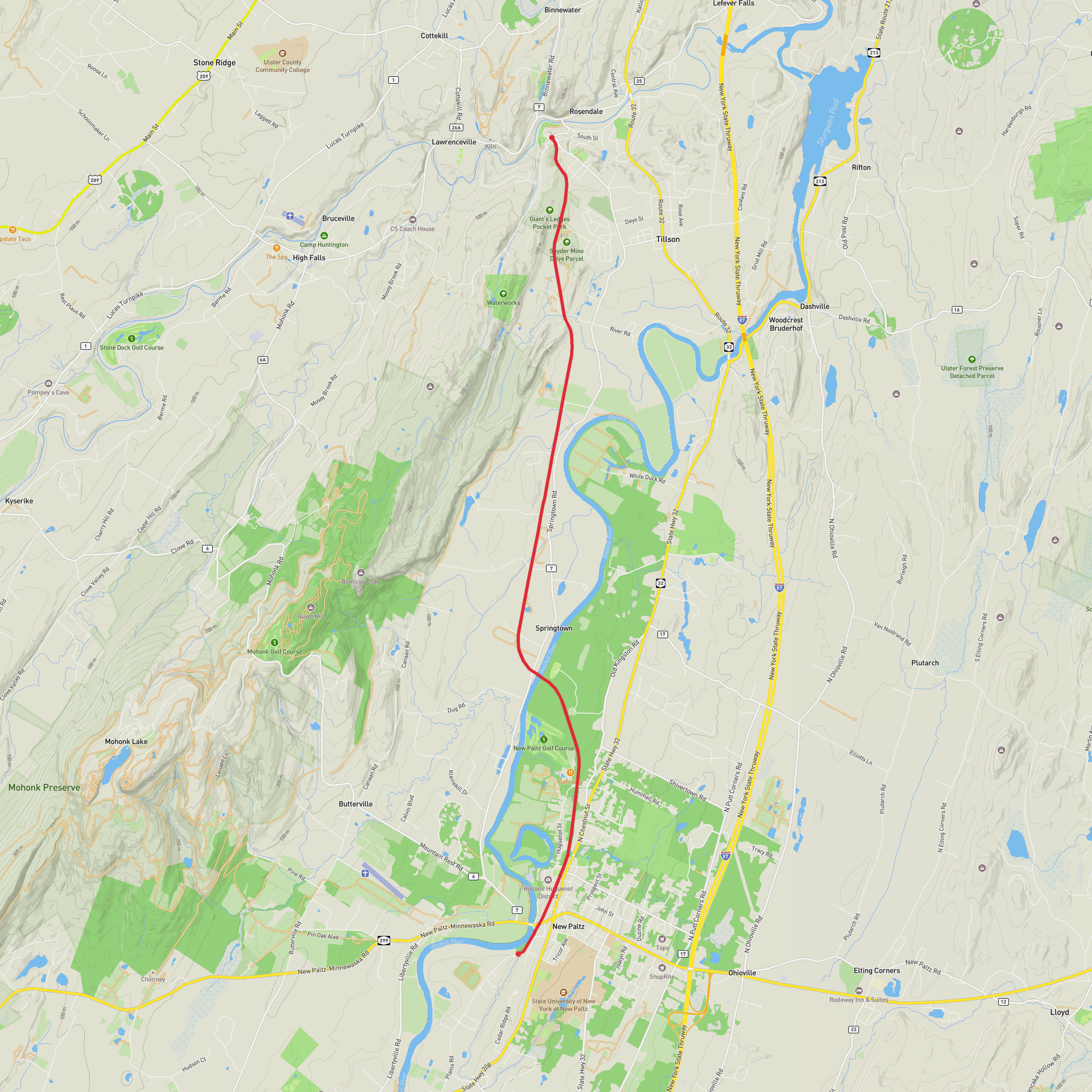 Wallkill Valley Rail Trail mobile static map