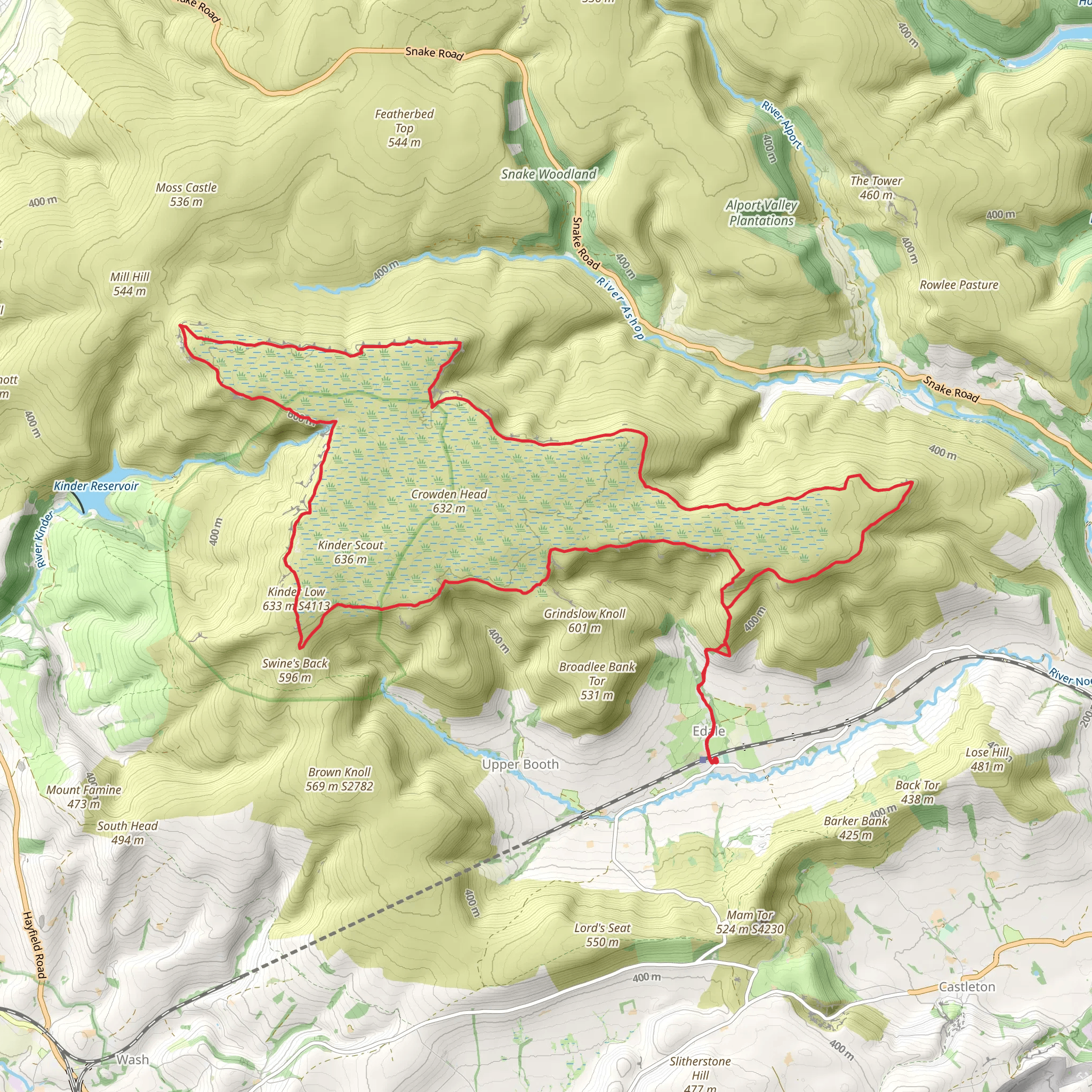 Kinder Scout Perimeter mobile static map