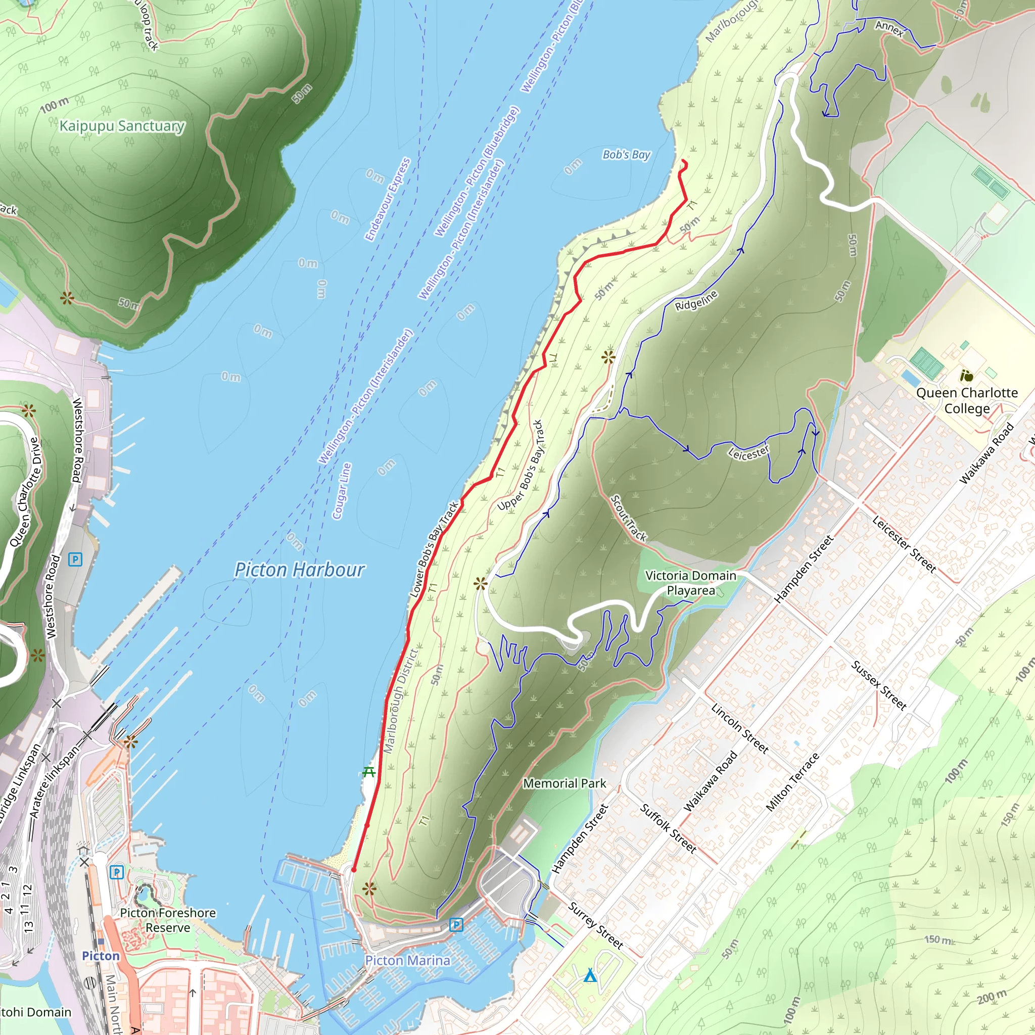 Lower Bobs Bay Track mobile static map