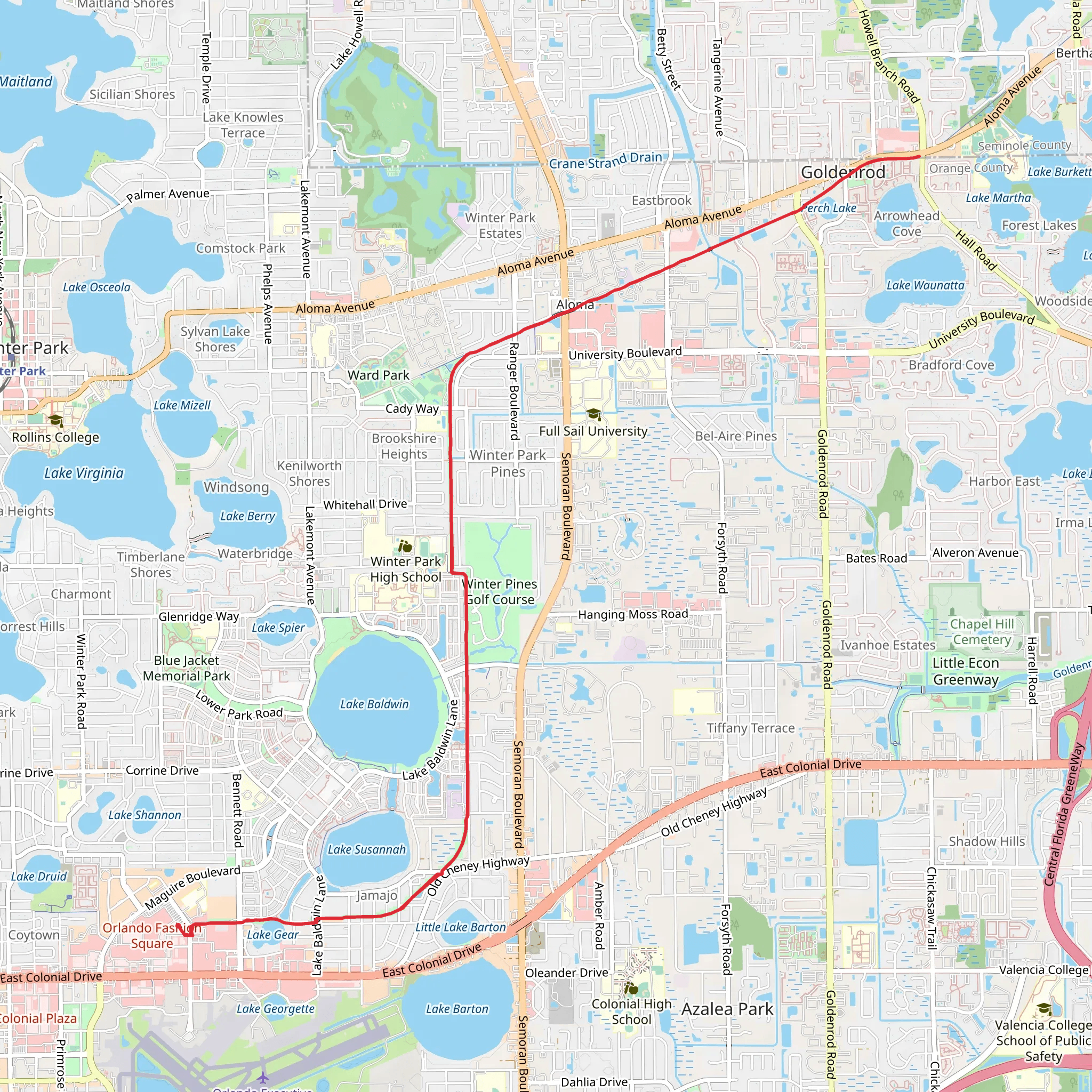 Cady Way Trail mobile static map