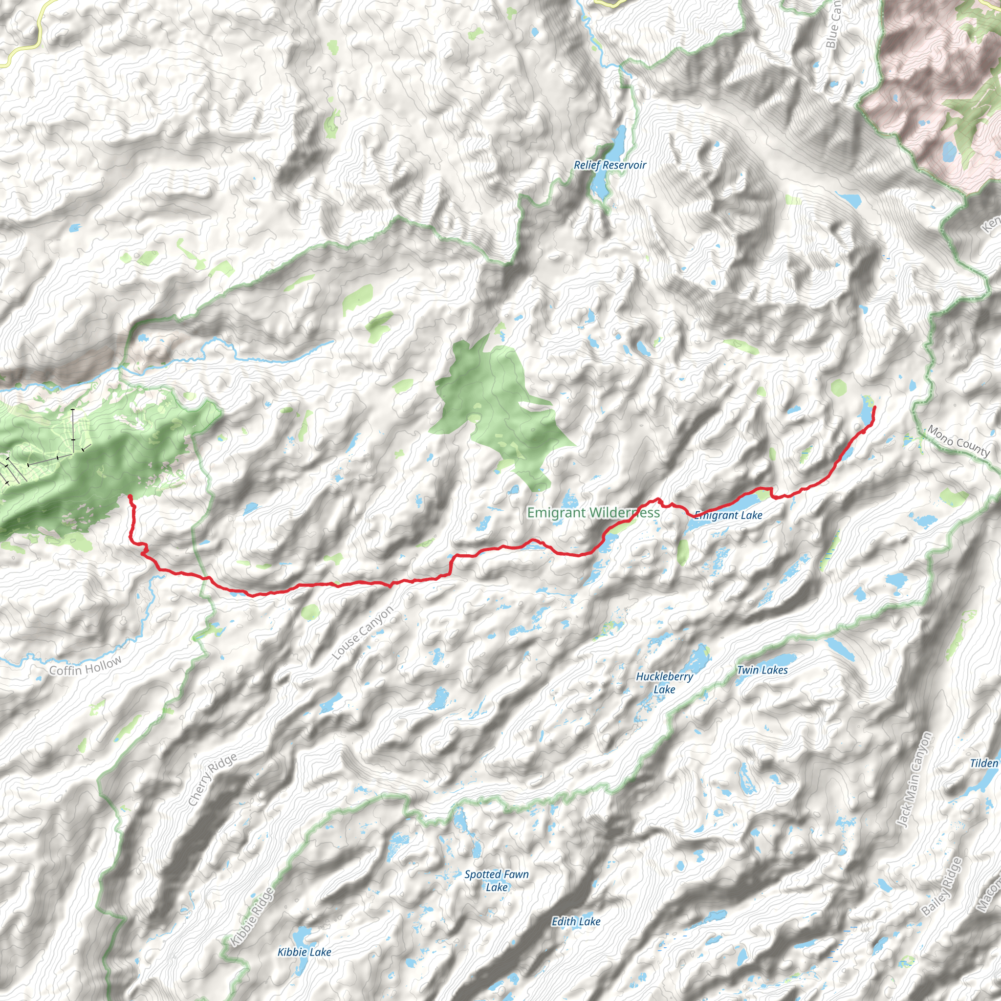 Crabtree, Bell Meadow, and Blackbird Lake Trail mobile static map