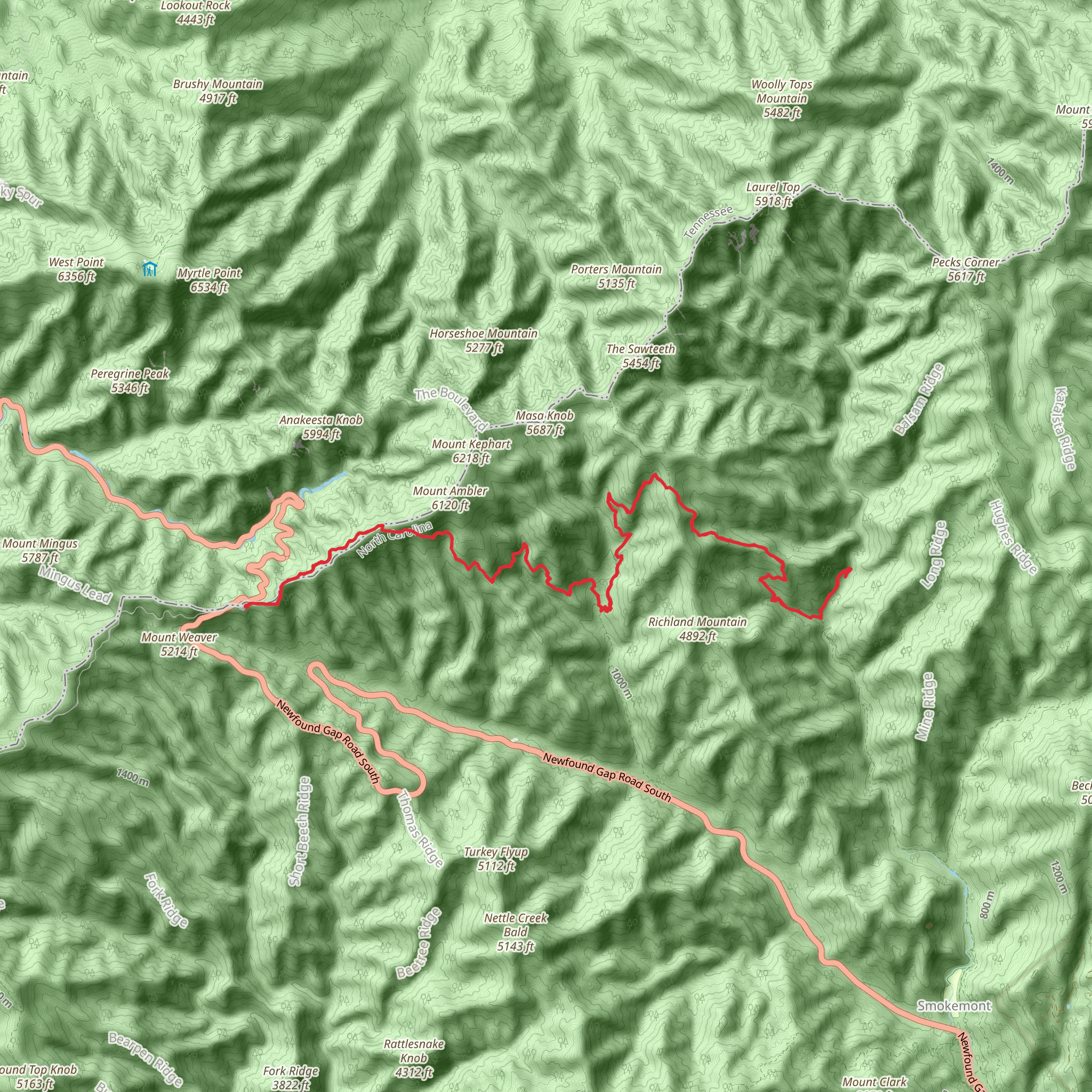 Sweat Heifer Creek - Grassy Branch - Cabin Flat Trail mobile static map