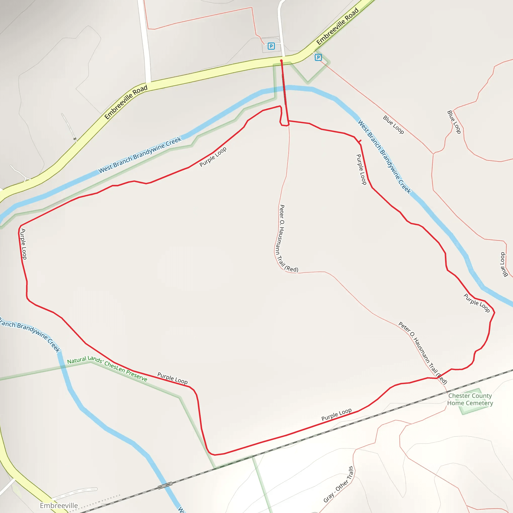 Purple Loop Trail - Embreeville Road mobile static map