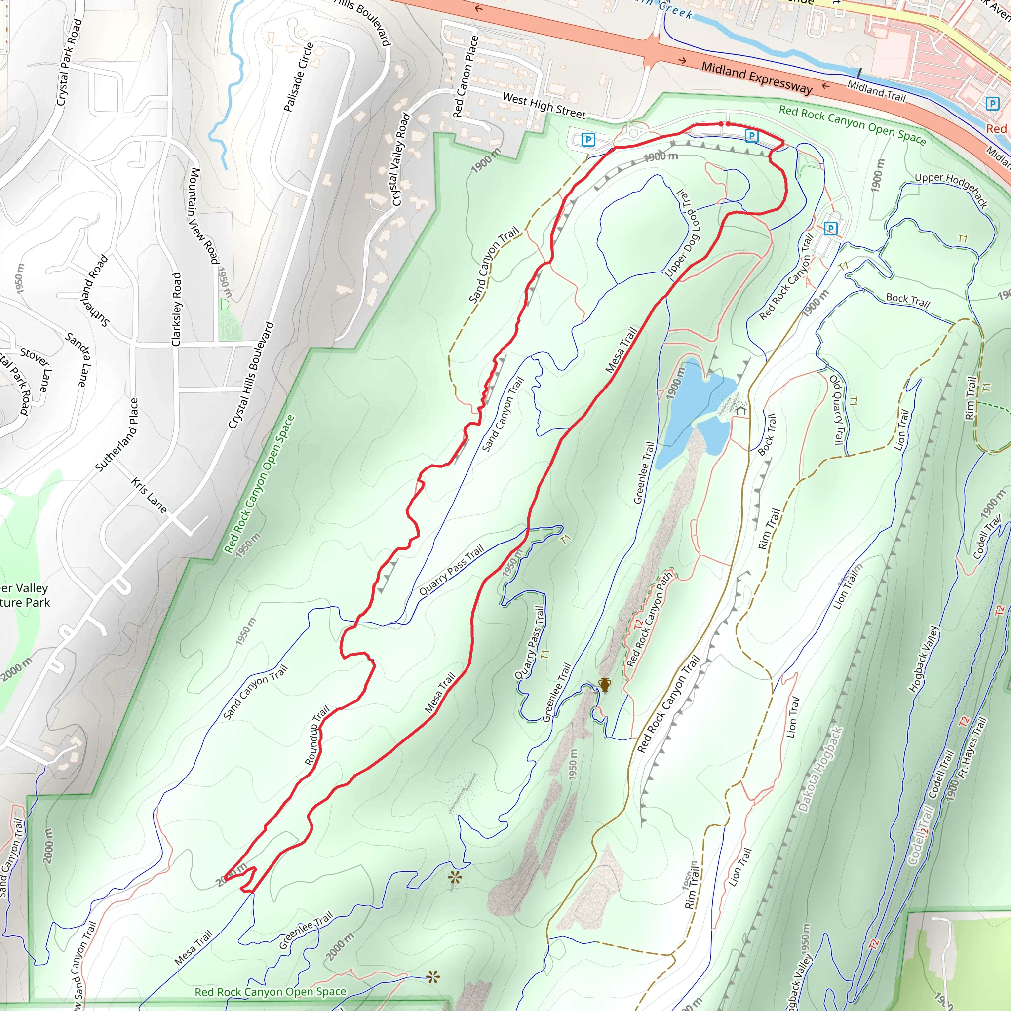 Roundup and Mesa Trail mobile static map