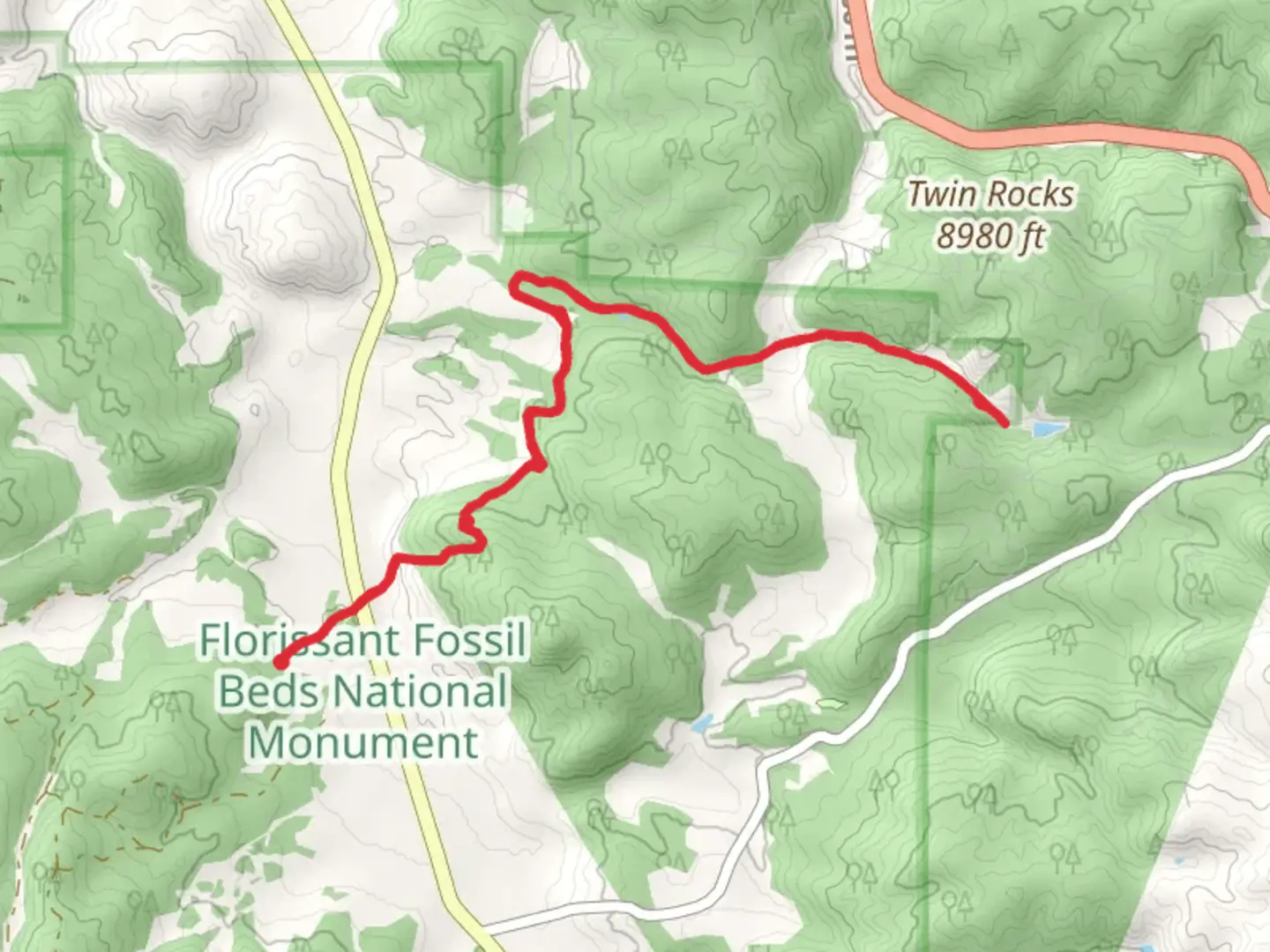 An image depicting the trail Twin Rock Trail and its surrounding area.