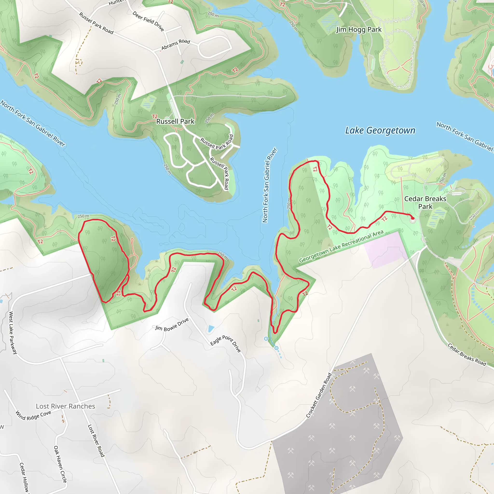Good Water Trail Out and Back mobile static map