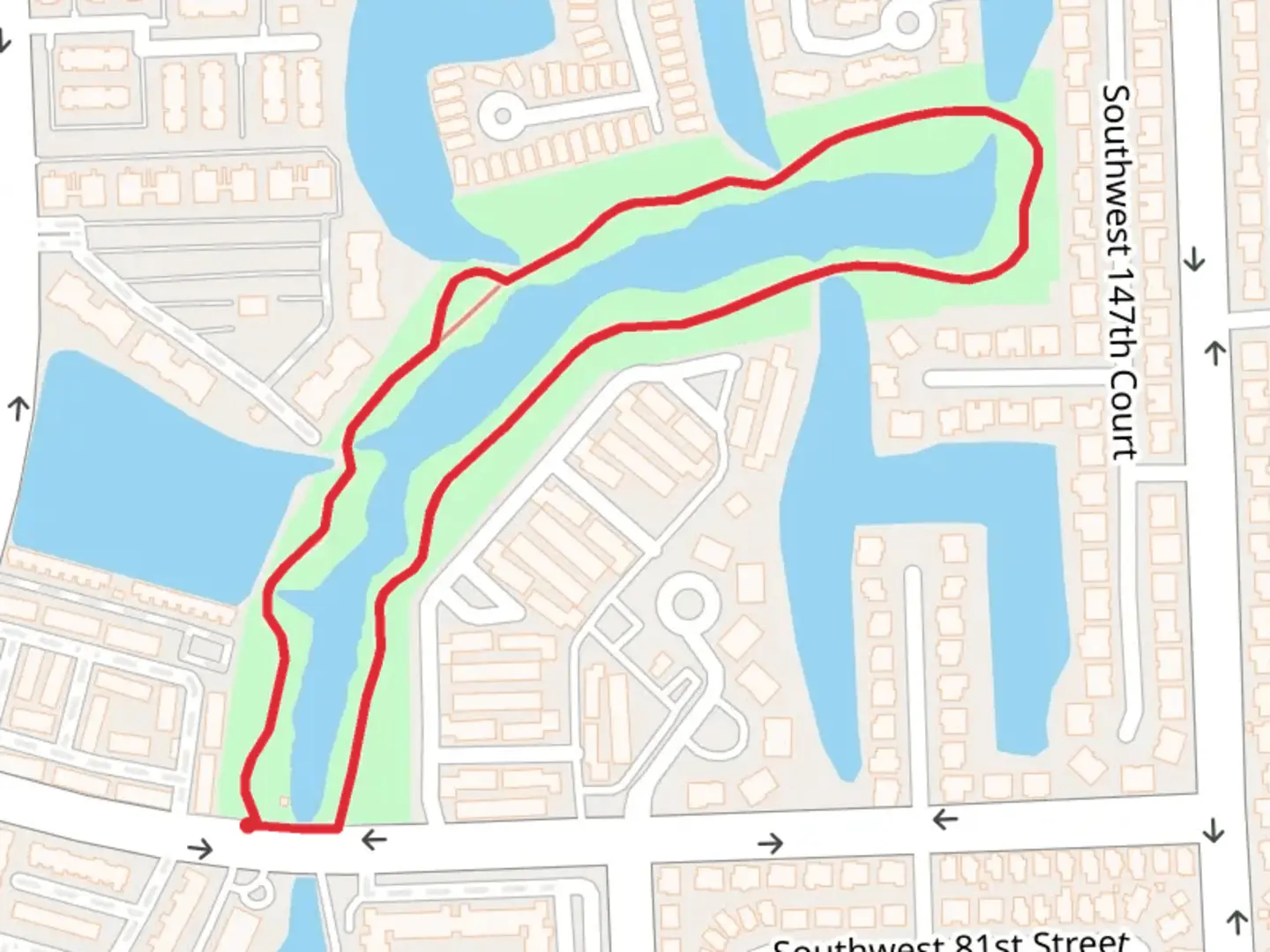 An image depicting the trail Southwest 80th Street Loop and its surrounding area.