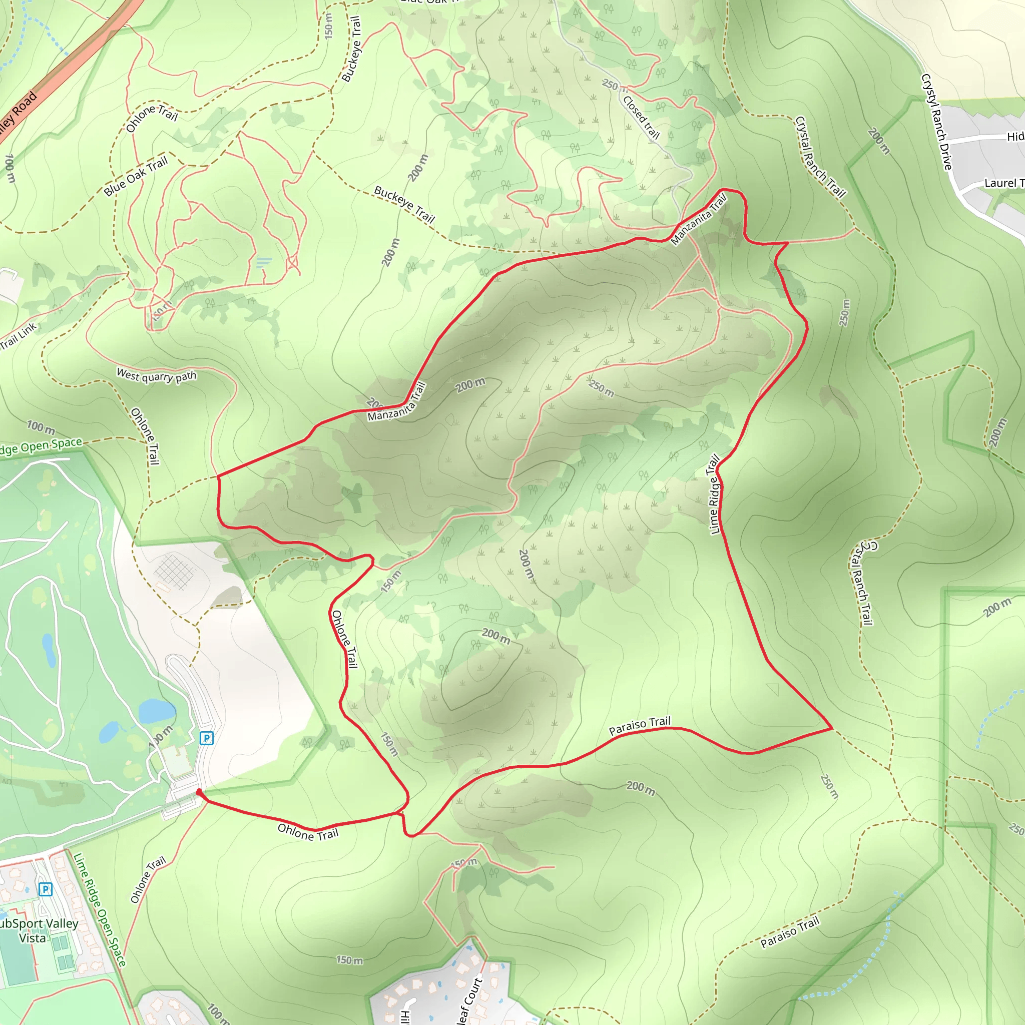 Manzanita Loop Trail from Valley Vista Road mobile static map