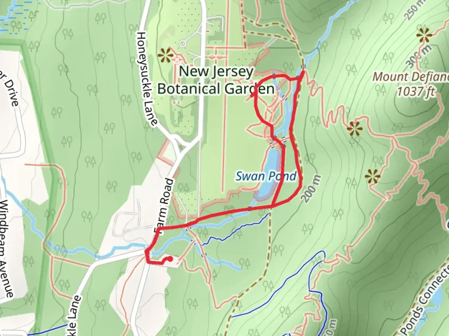 An image depicting the trail Wildflower Garden - Swan Pond Loop and its surrounding area.