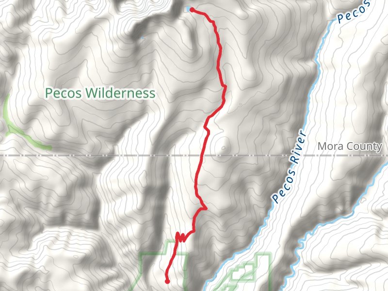 Pecos Baldy Lake, Jack's Creek Trail and Beatty's Trail