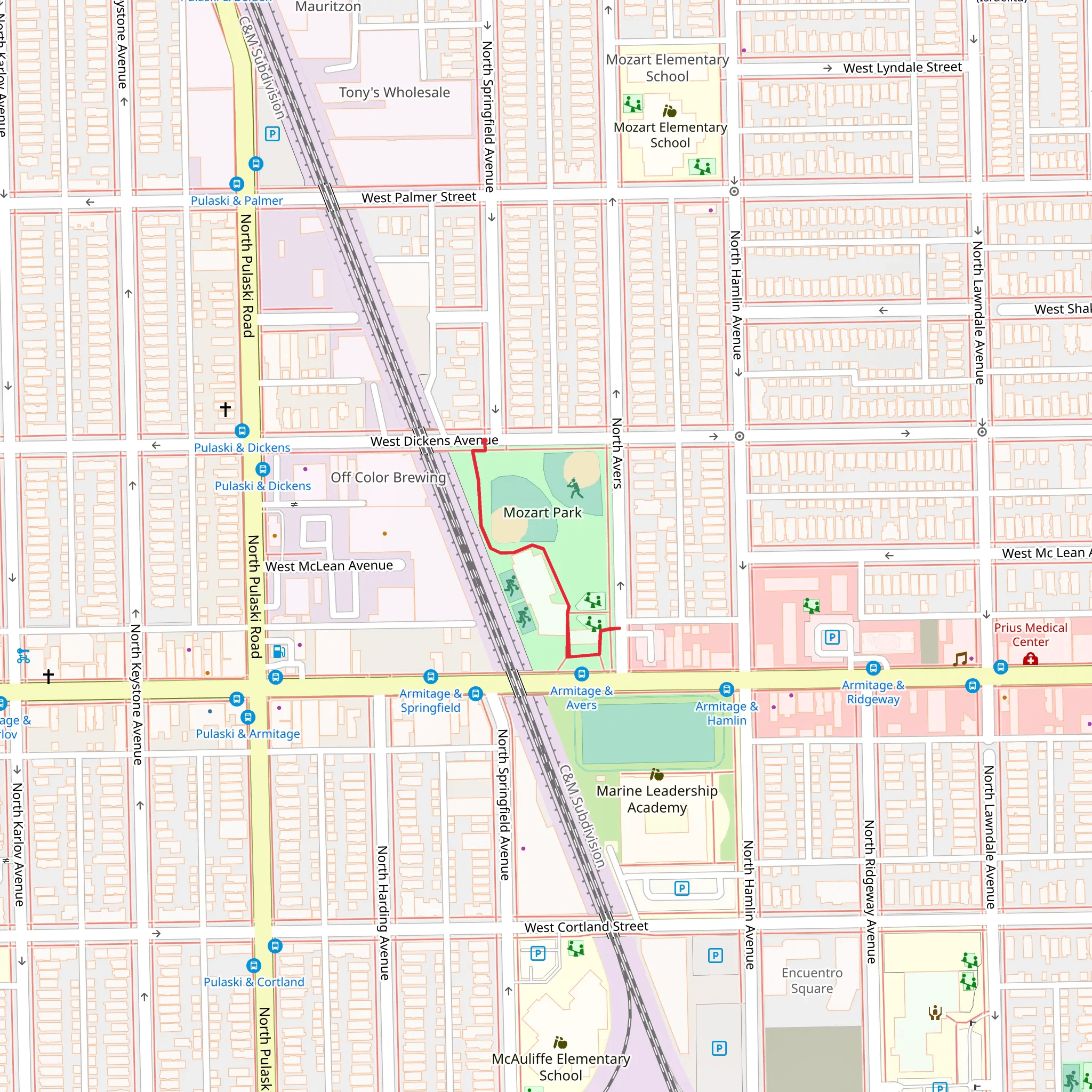 Mozart Park mobile static map