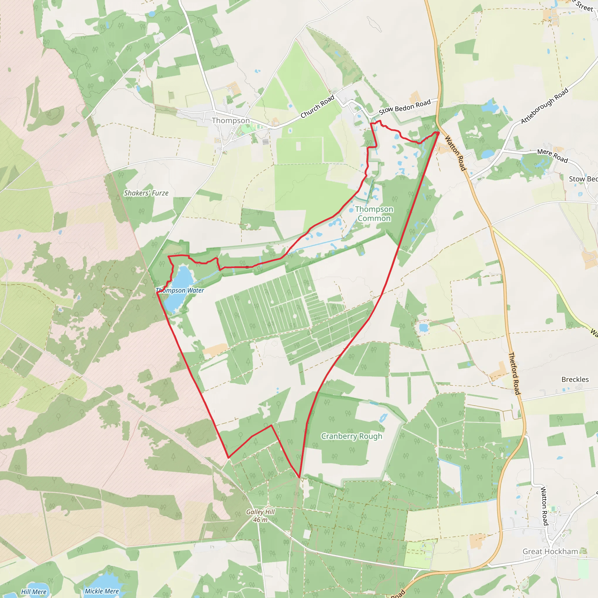 The Brecks from near Thompson mobile static map