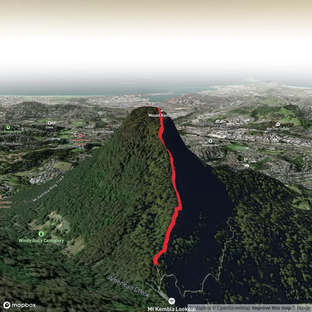 An image depicting the trail Mount Kembla Summit and its surrounding area.