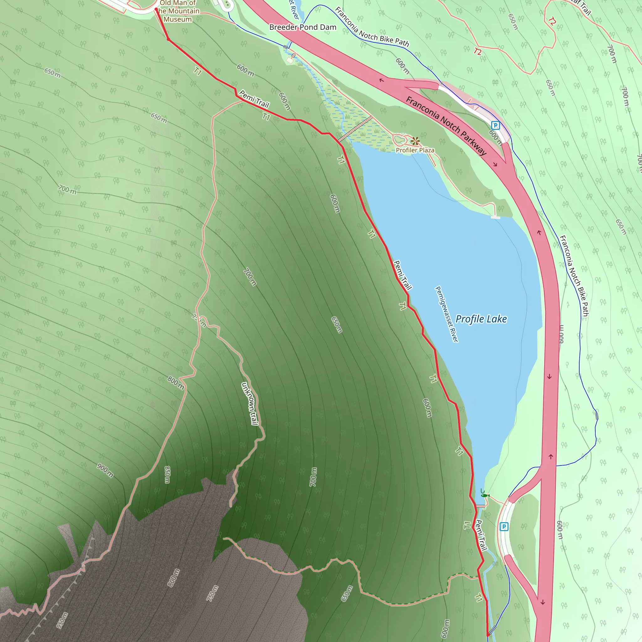Profile Lake Trail mobile static map