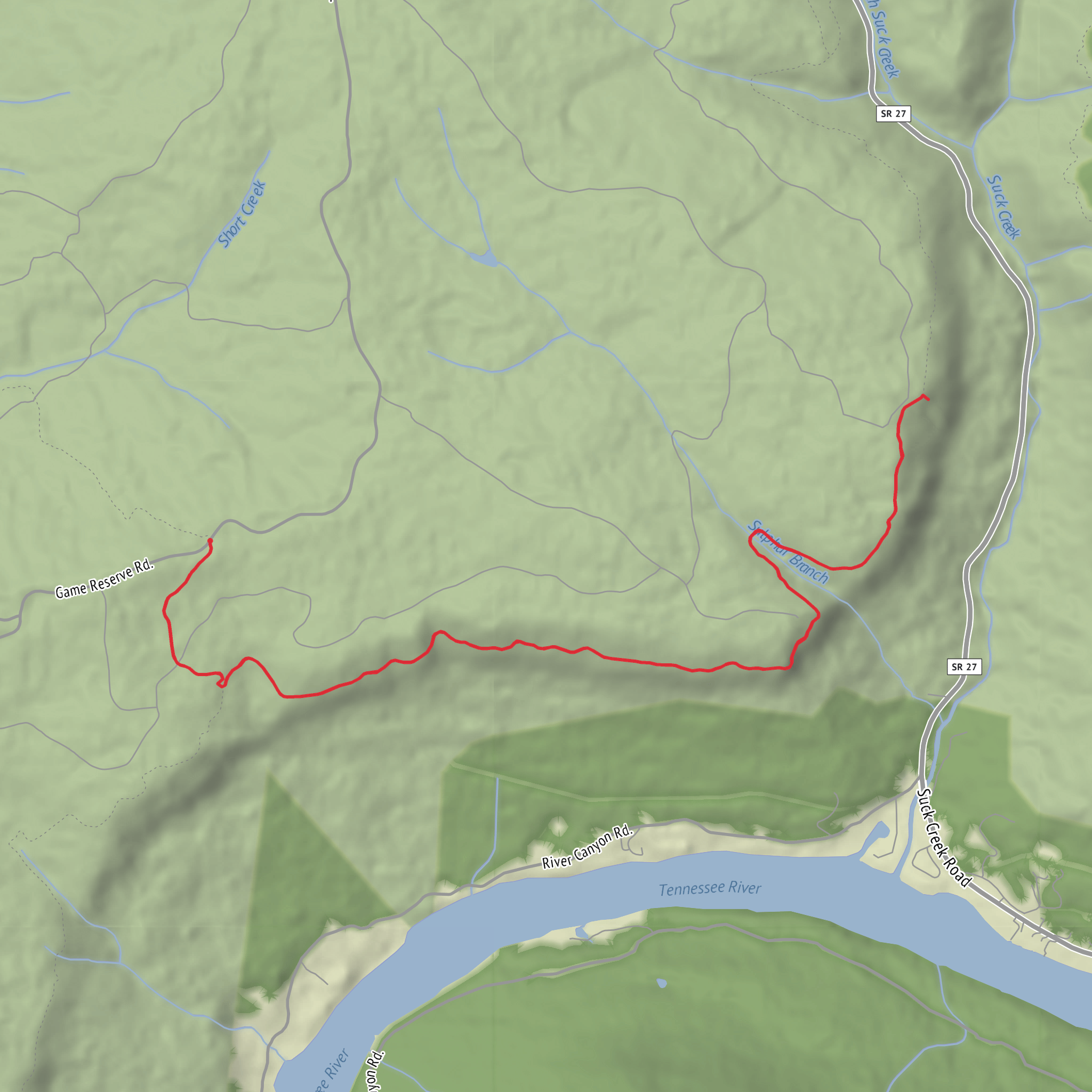 Lawson Rock Overlook via Cumberland Trail Poplar Springs mobile static map