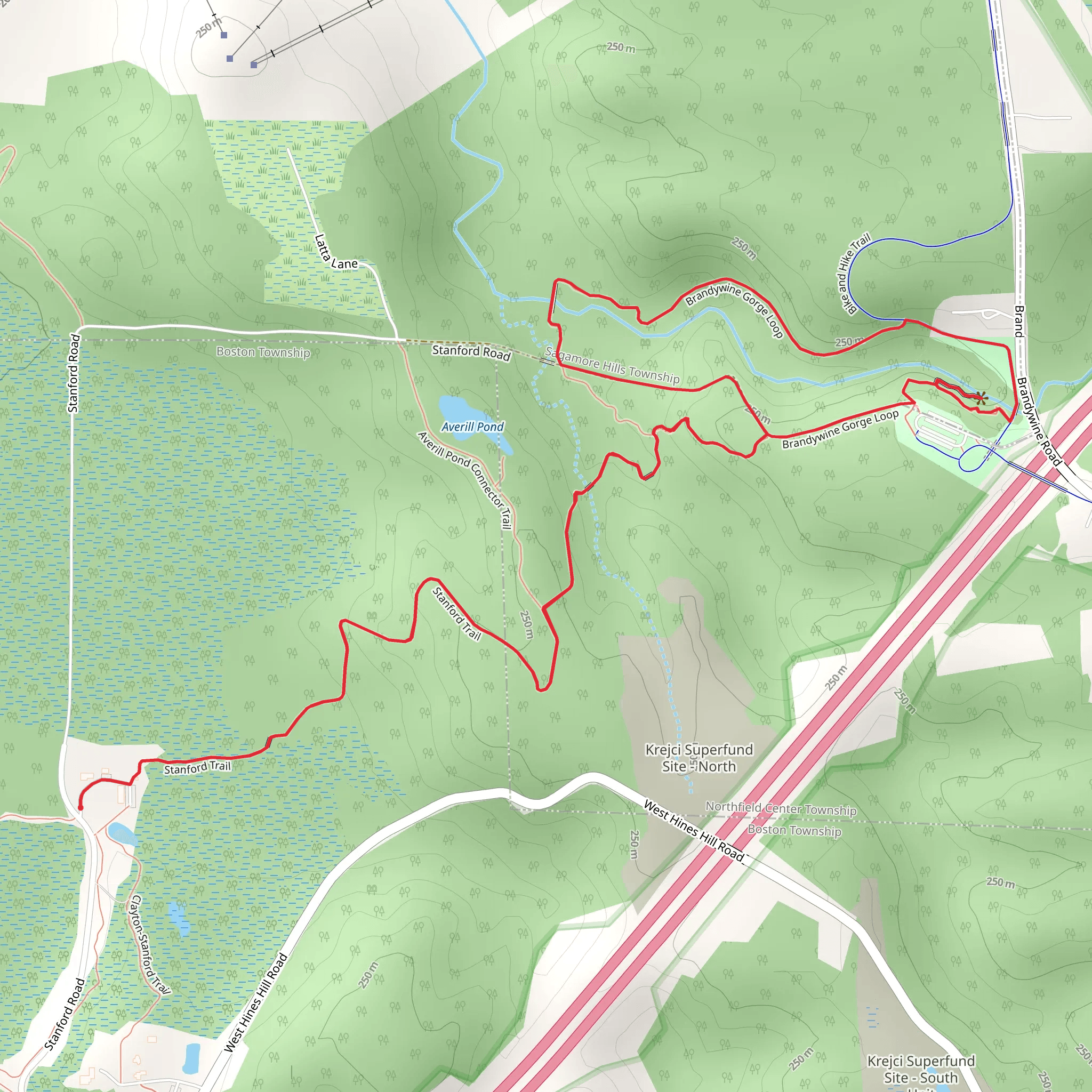 Brandywine Gorge Loop - Stanford Trail mobile static map