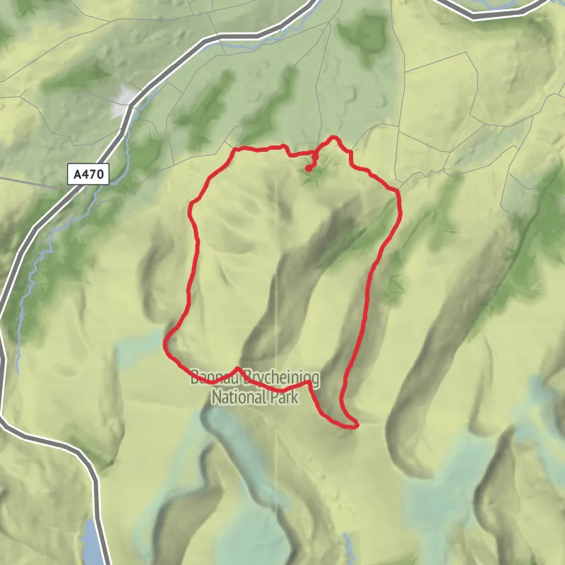 Hike from Cwmgwdi mobile static map