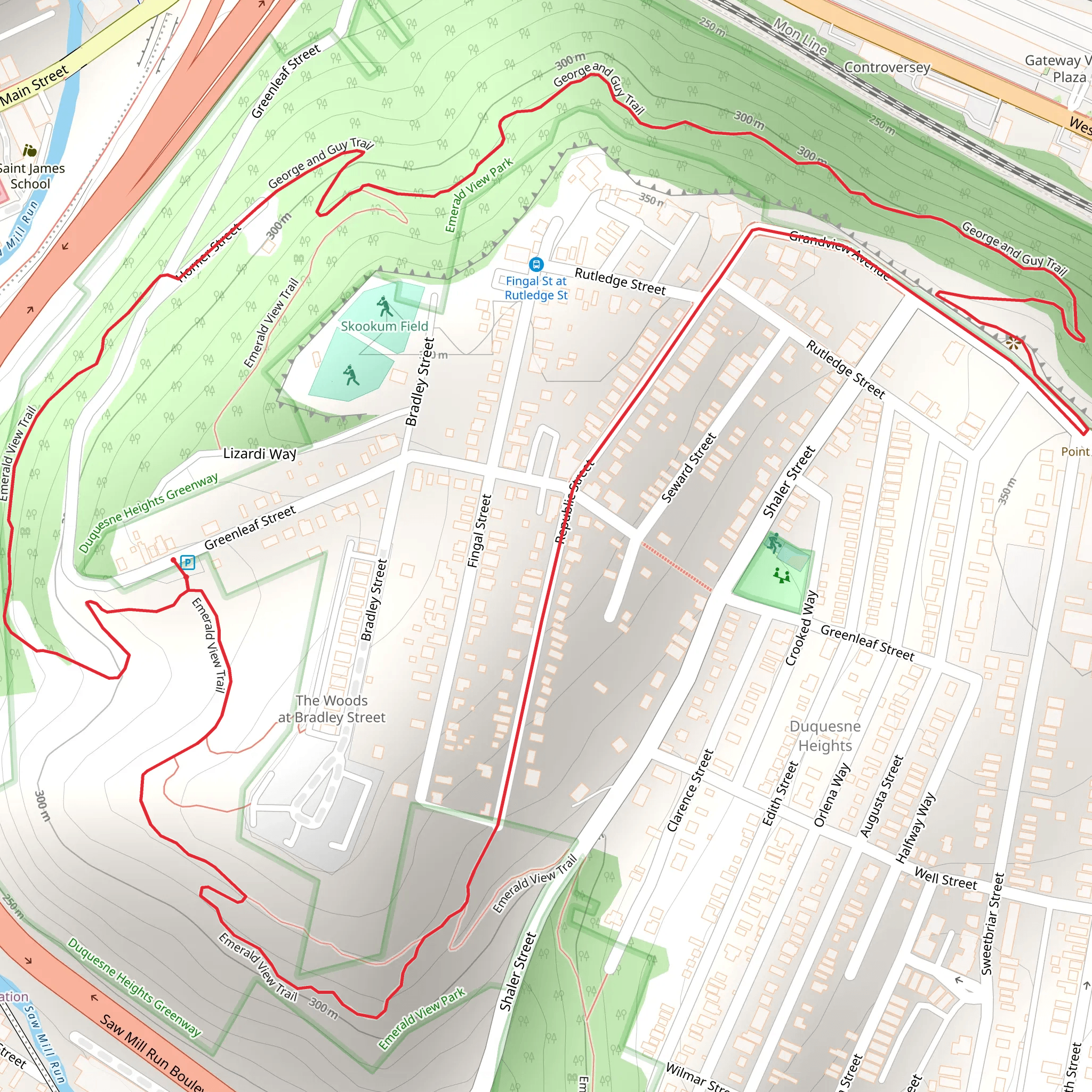 Emerald View Loop Trail mobile static map