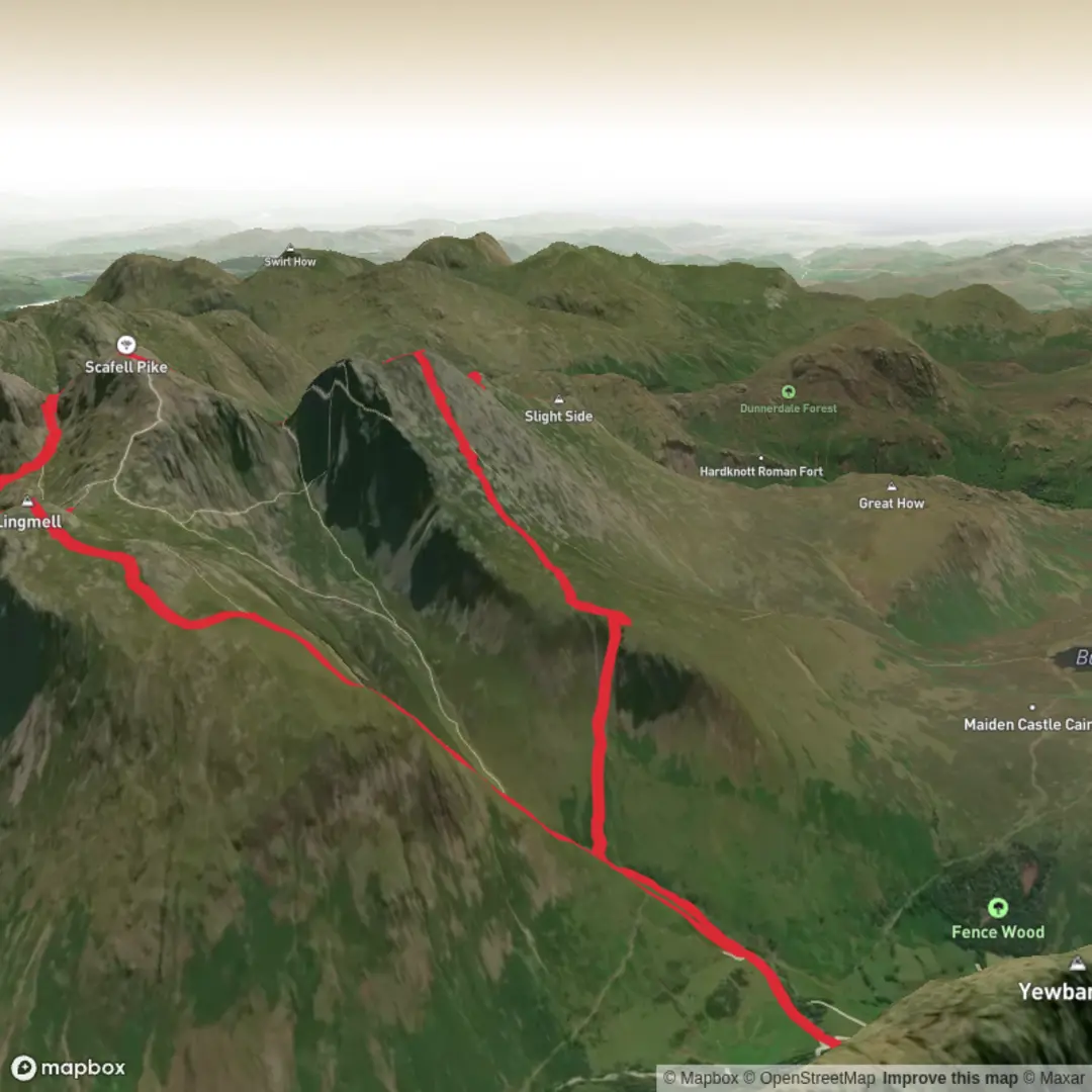 An image depicting the trail Sca Fell group and its surrounding area.