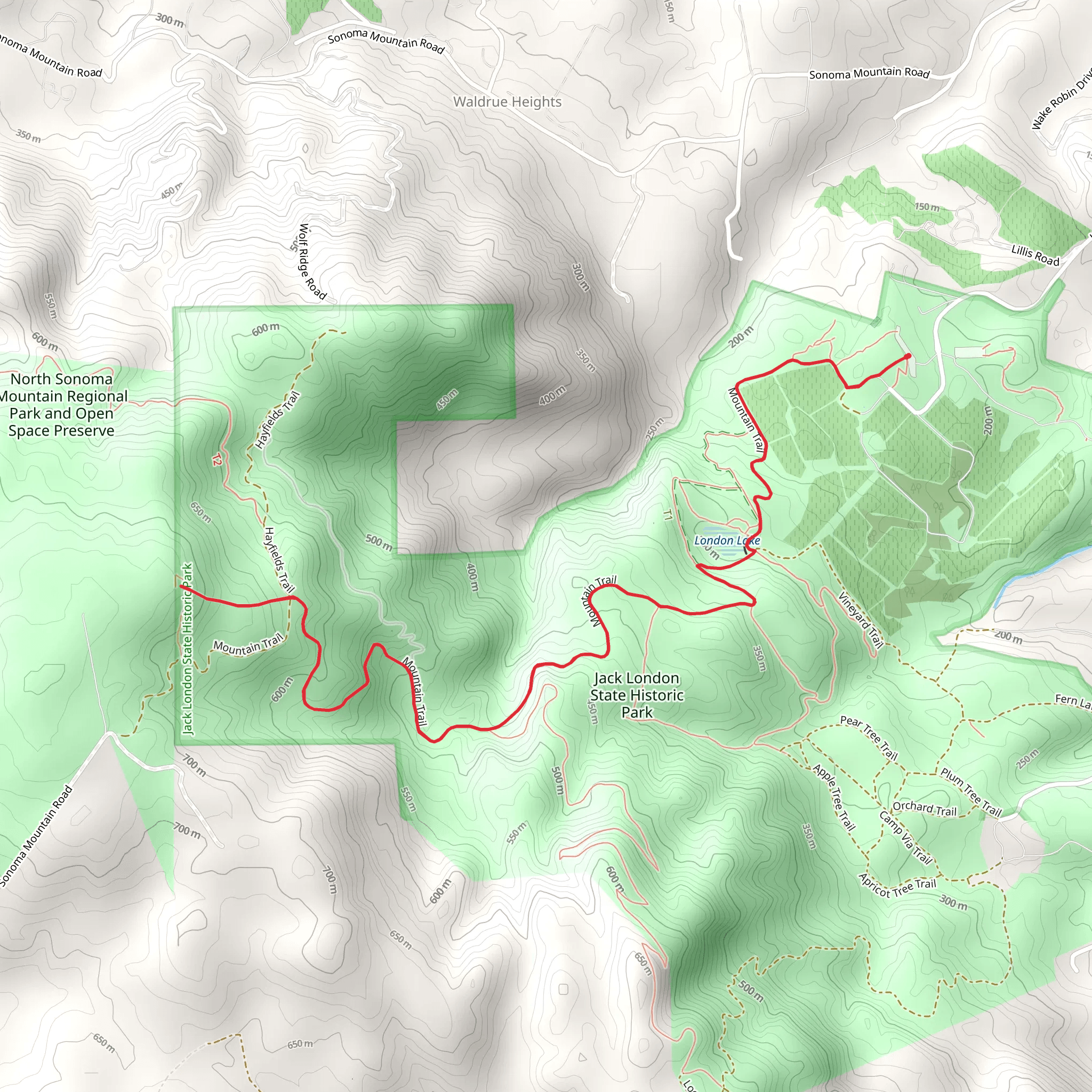 Mountain Trail via London Lake mobile static map