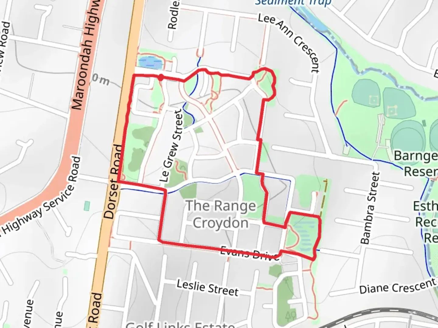 An image depicting the trail The Range Walking Route and its surrounding area.