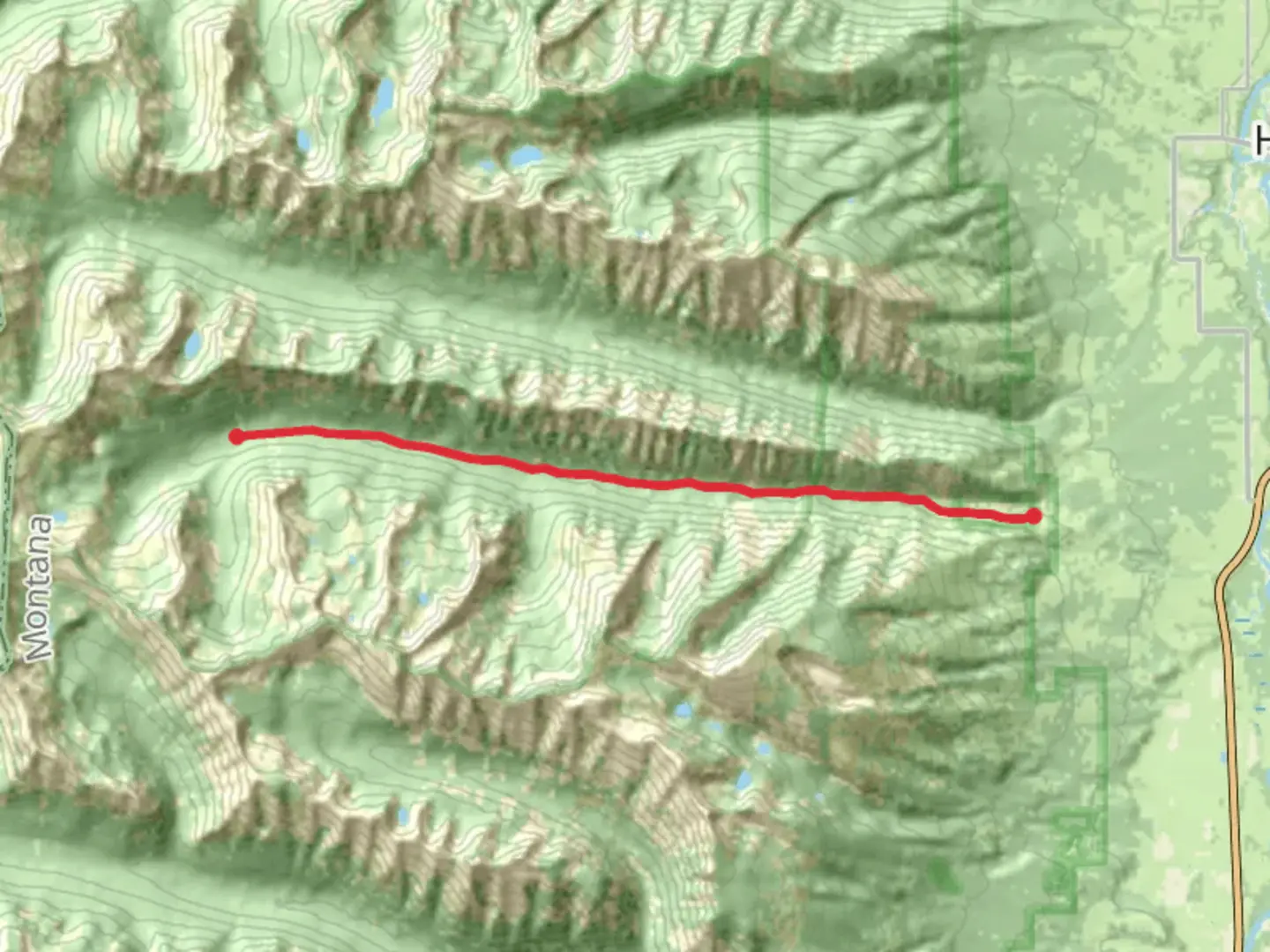 An image depicting the trail Roaring Lion Trail from Roaring Lion Road and its surrounding area.