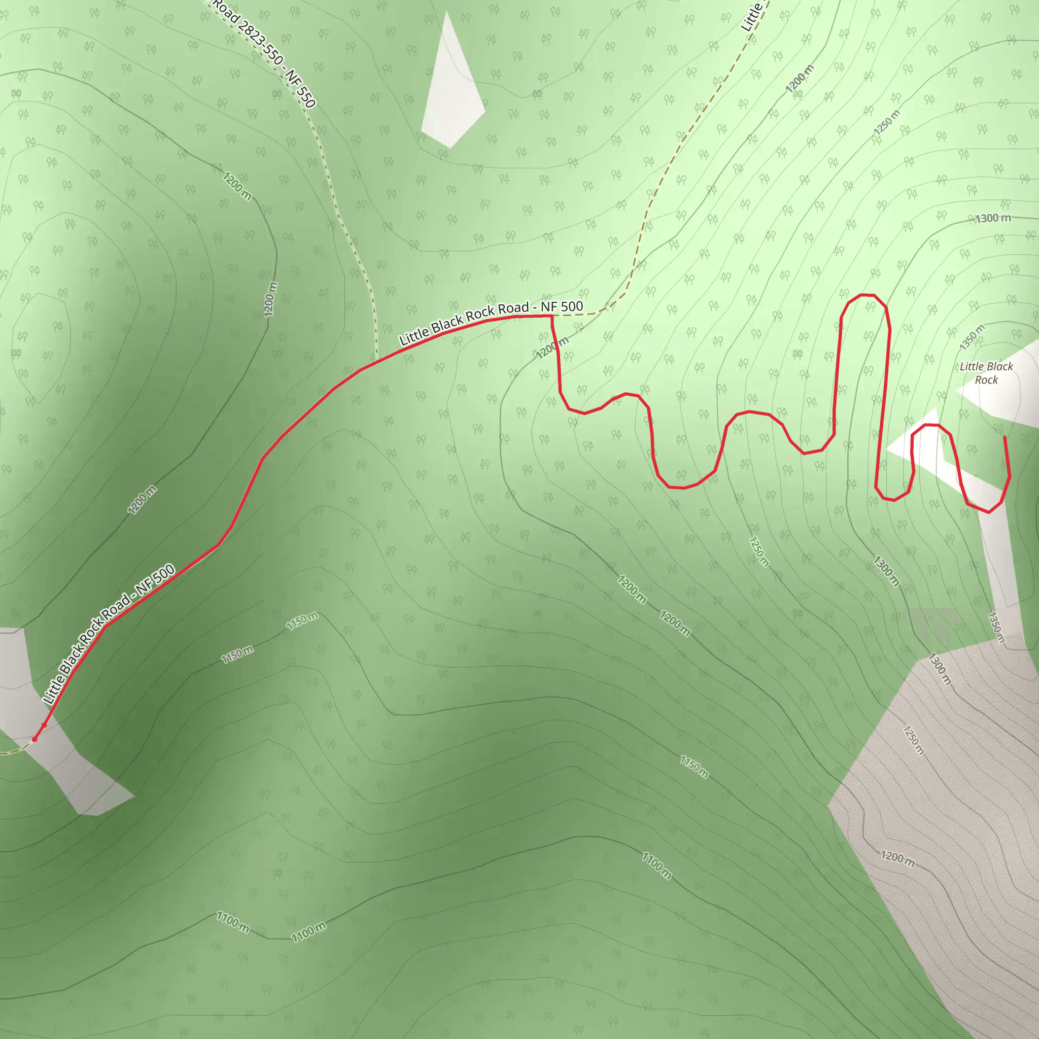 Little Black Rock Trail mobile static map