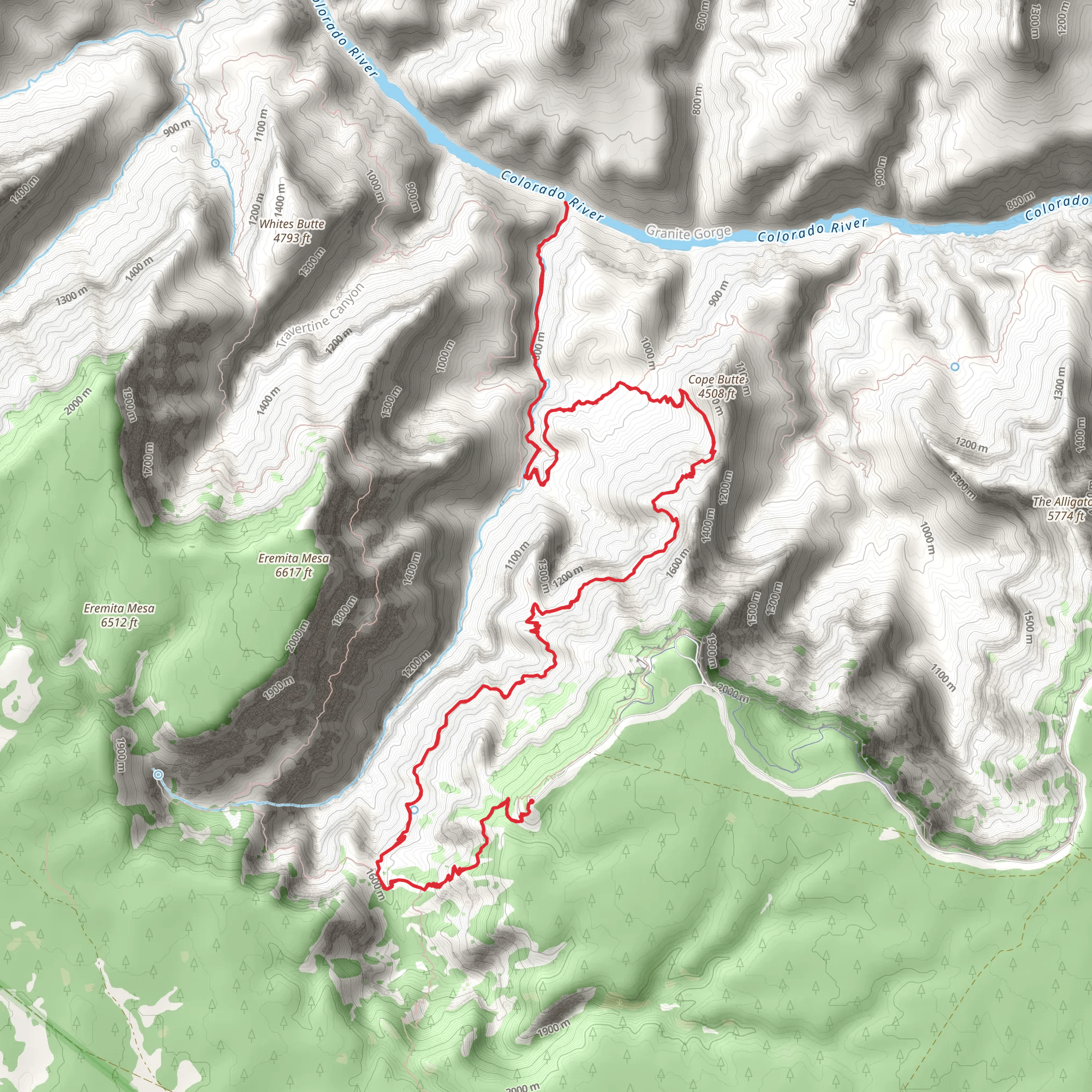 Hermit Trail mobile static map