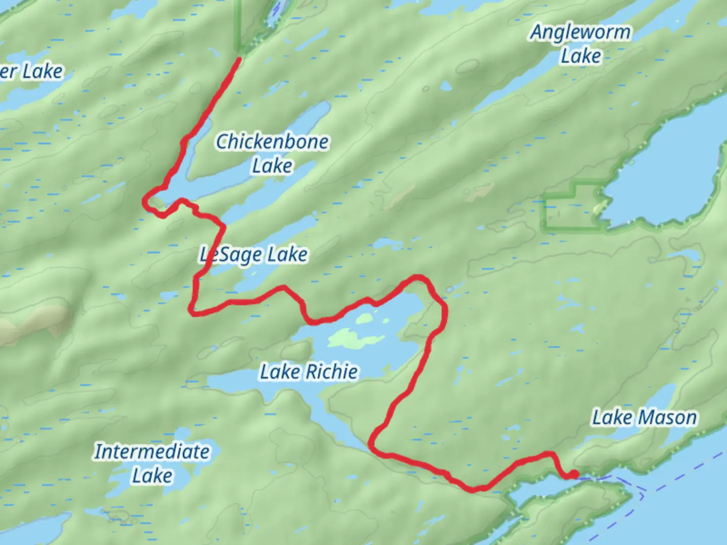 An image depicting the trail Indian Portage Trail and its surrounding area.