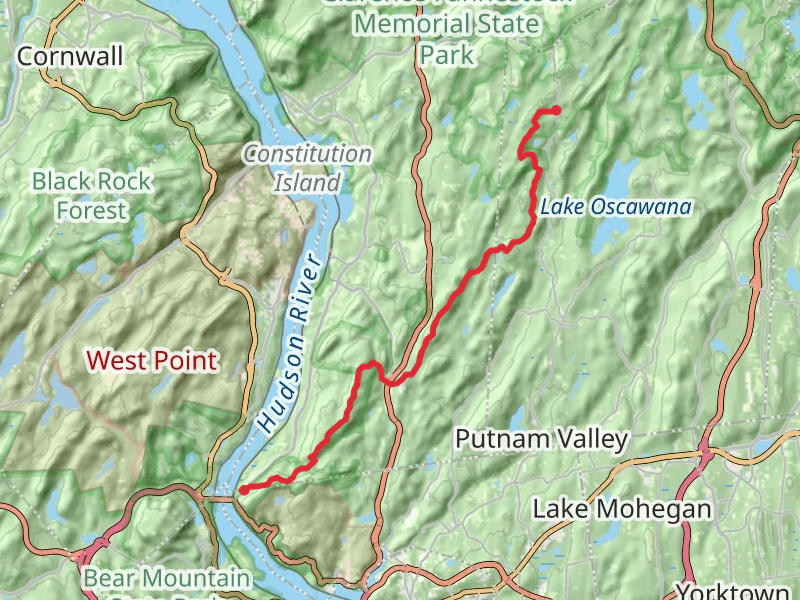Little Fort Hill and Denning Hill from Bear Mountain-Beacon Highway
