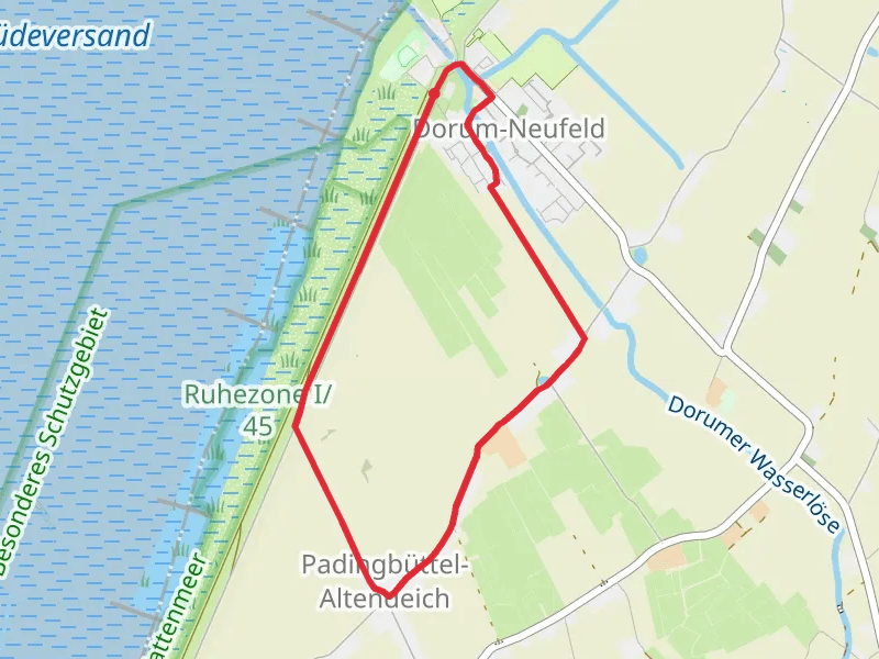 Die Deichroute Wanderweg