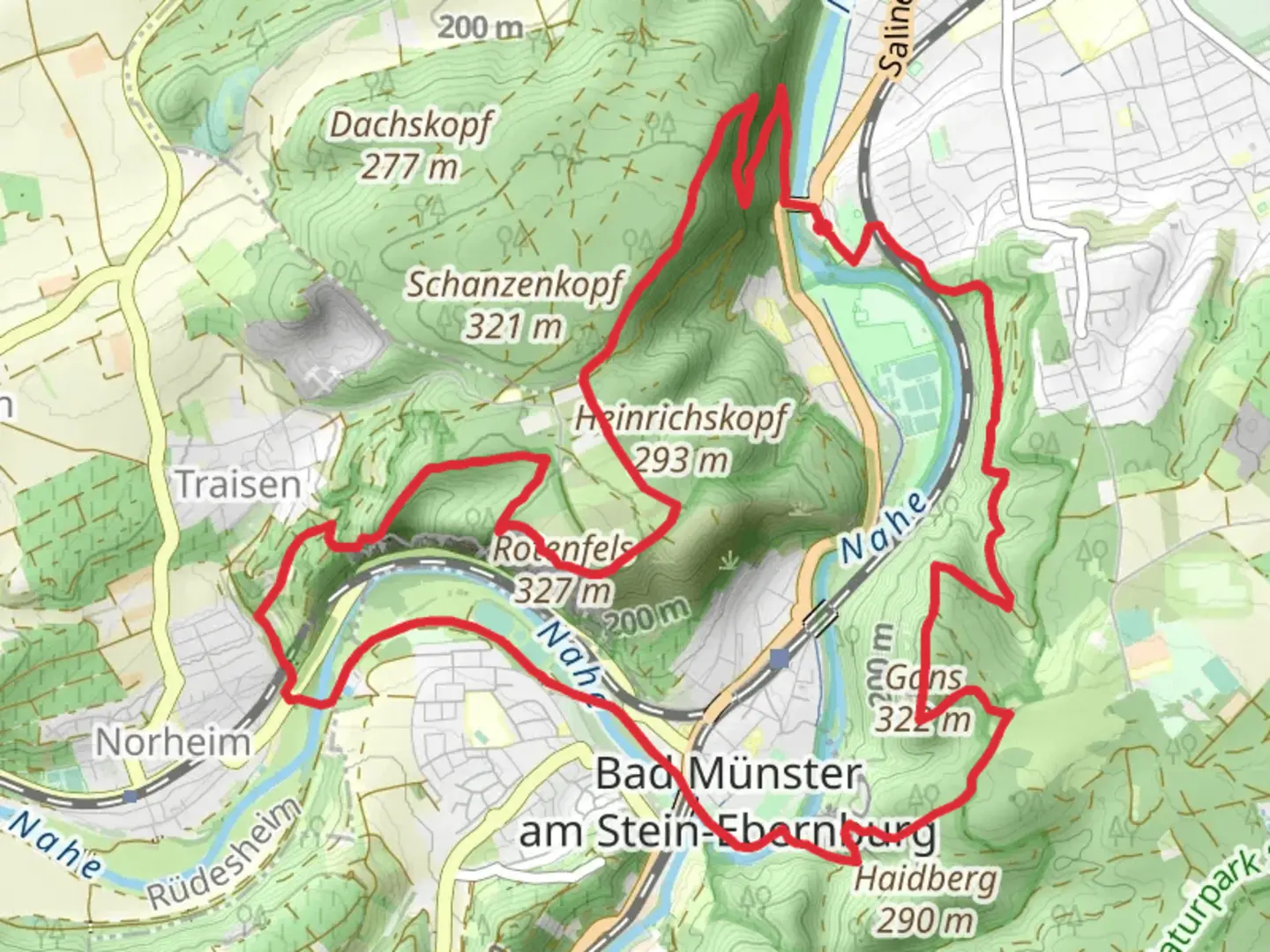 An image depicting the trail Van Recums Blick, Panoramatafel and Gans via Tour Natur and its surrounding area.