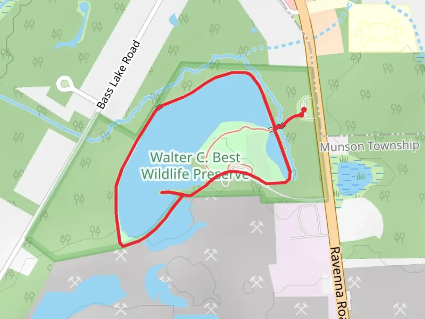 An image depicting the trail Cattail and Goldenrod Loop Trail and its surrounding area.