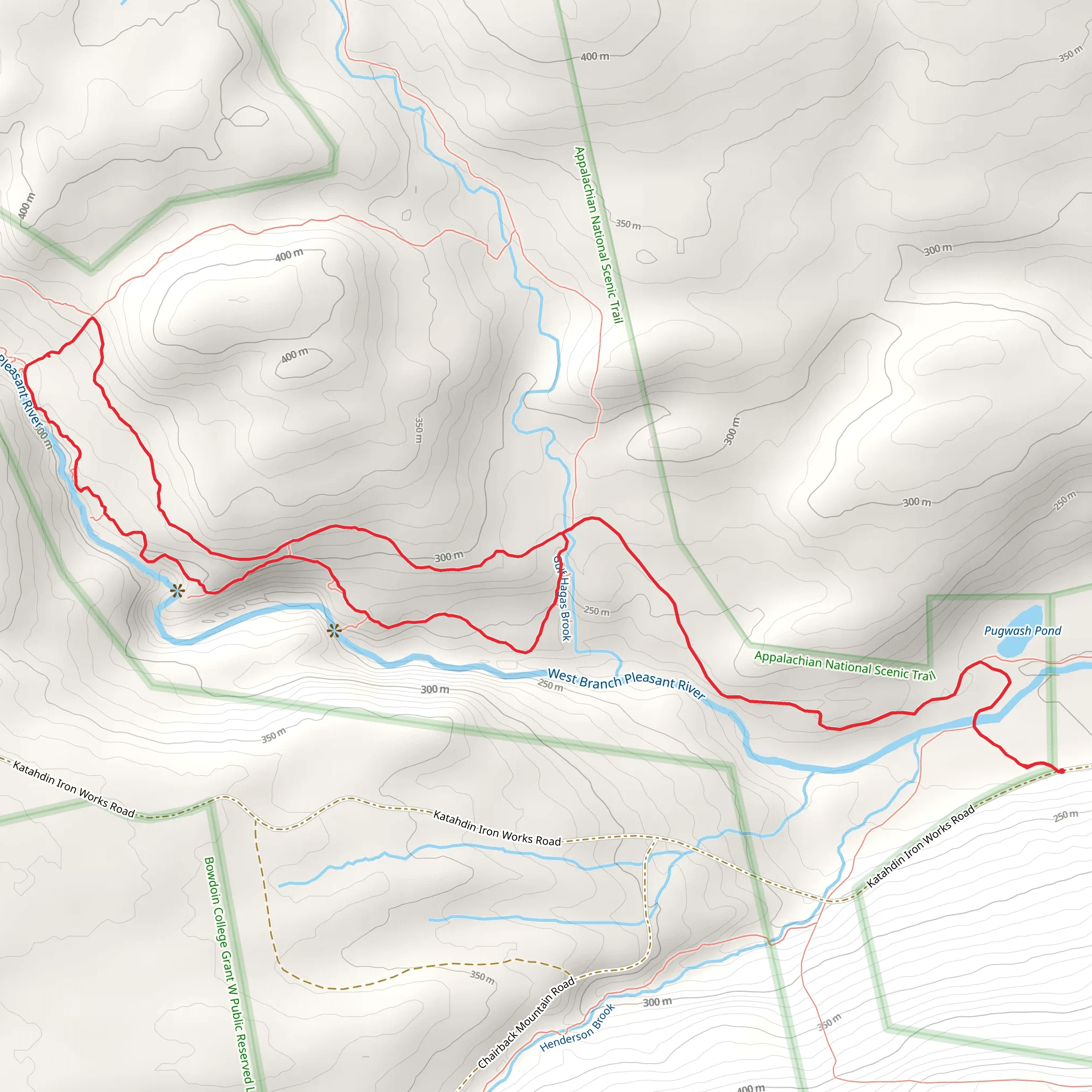 West Branch Pleasant River from Katahdin Iron Works Road mobile static map