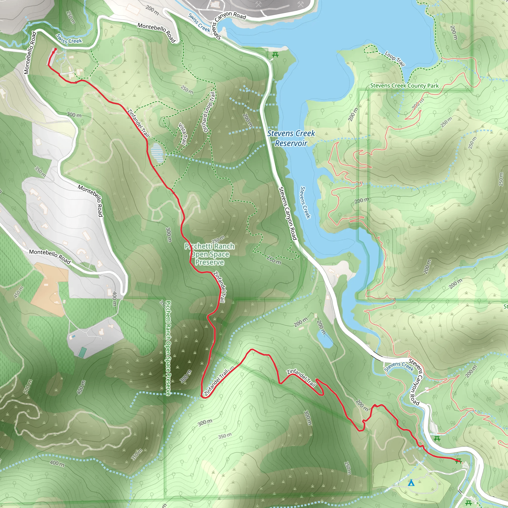 Zinfandel Trail mobile static map