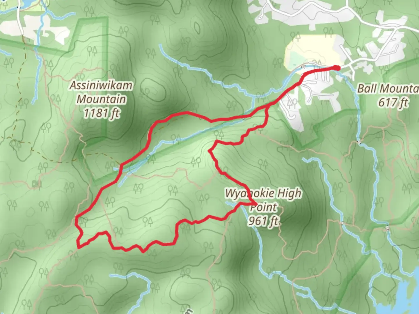 An image depicting the trail Otterhole and Wyanokie Circular Loop Trail and its surrounding area.
